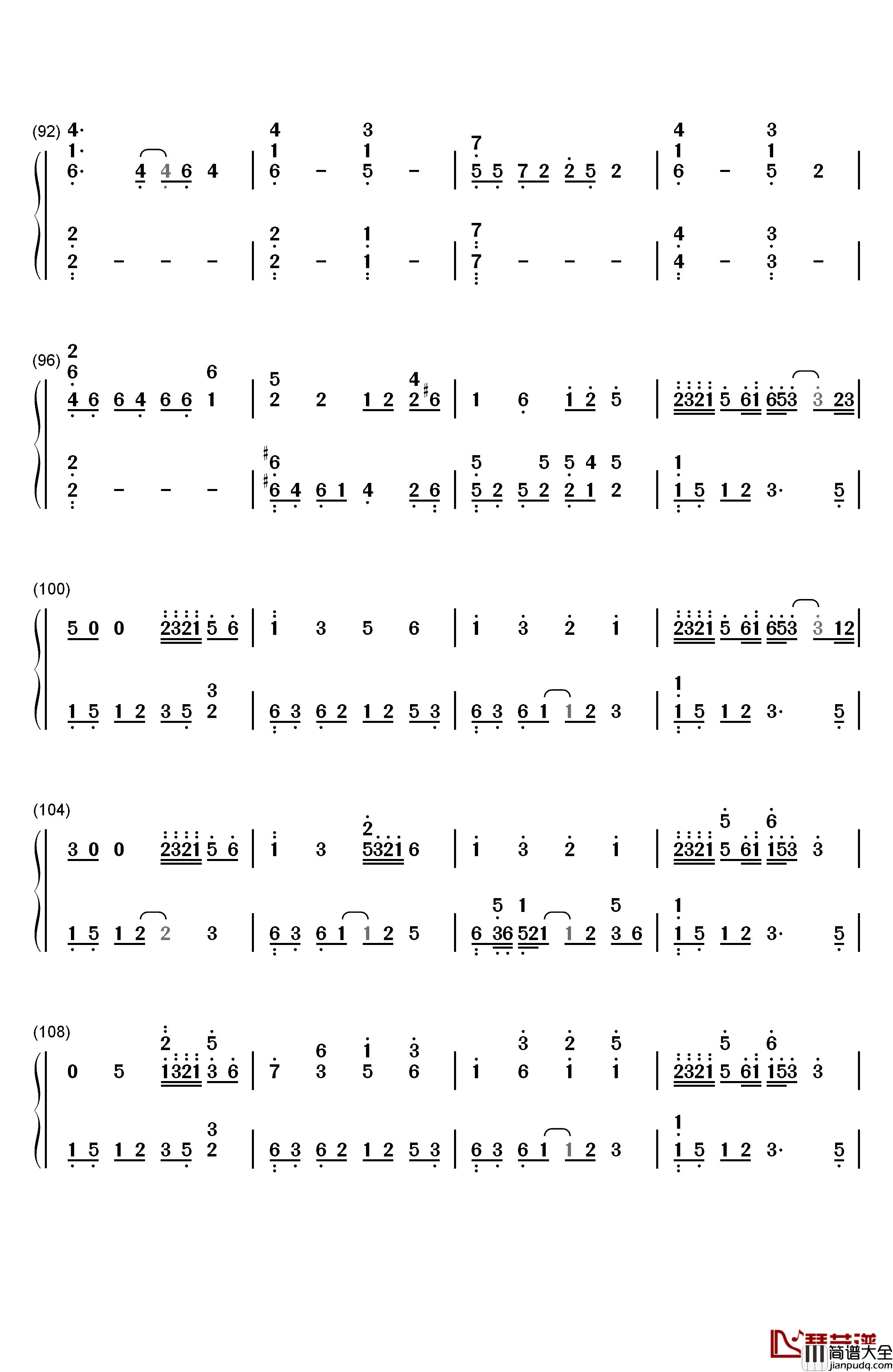 彩蝶舞夏钢琴简谱_数字双手_何真真