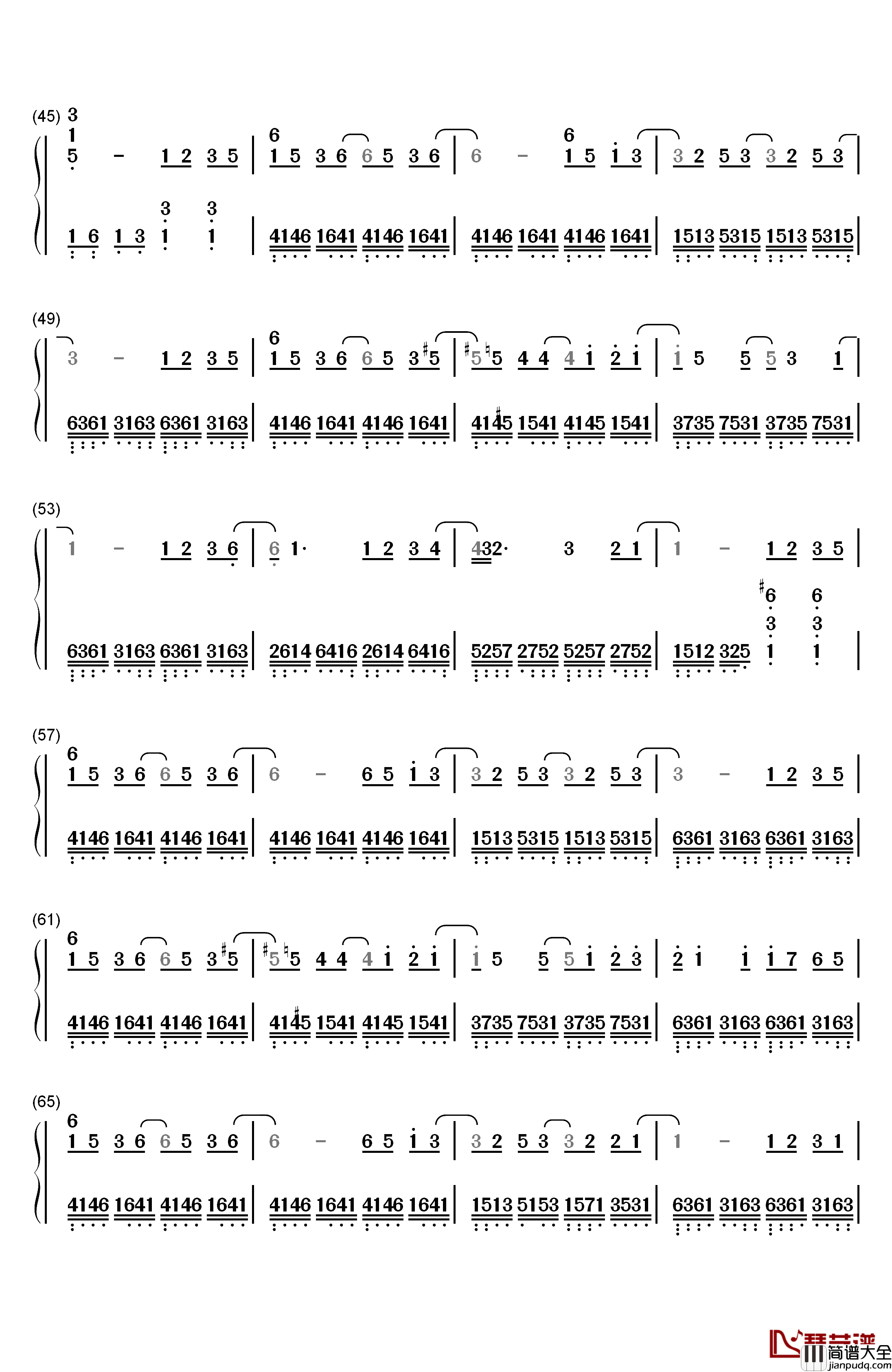 水星记钢琴简谱_数字双手_郭顶