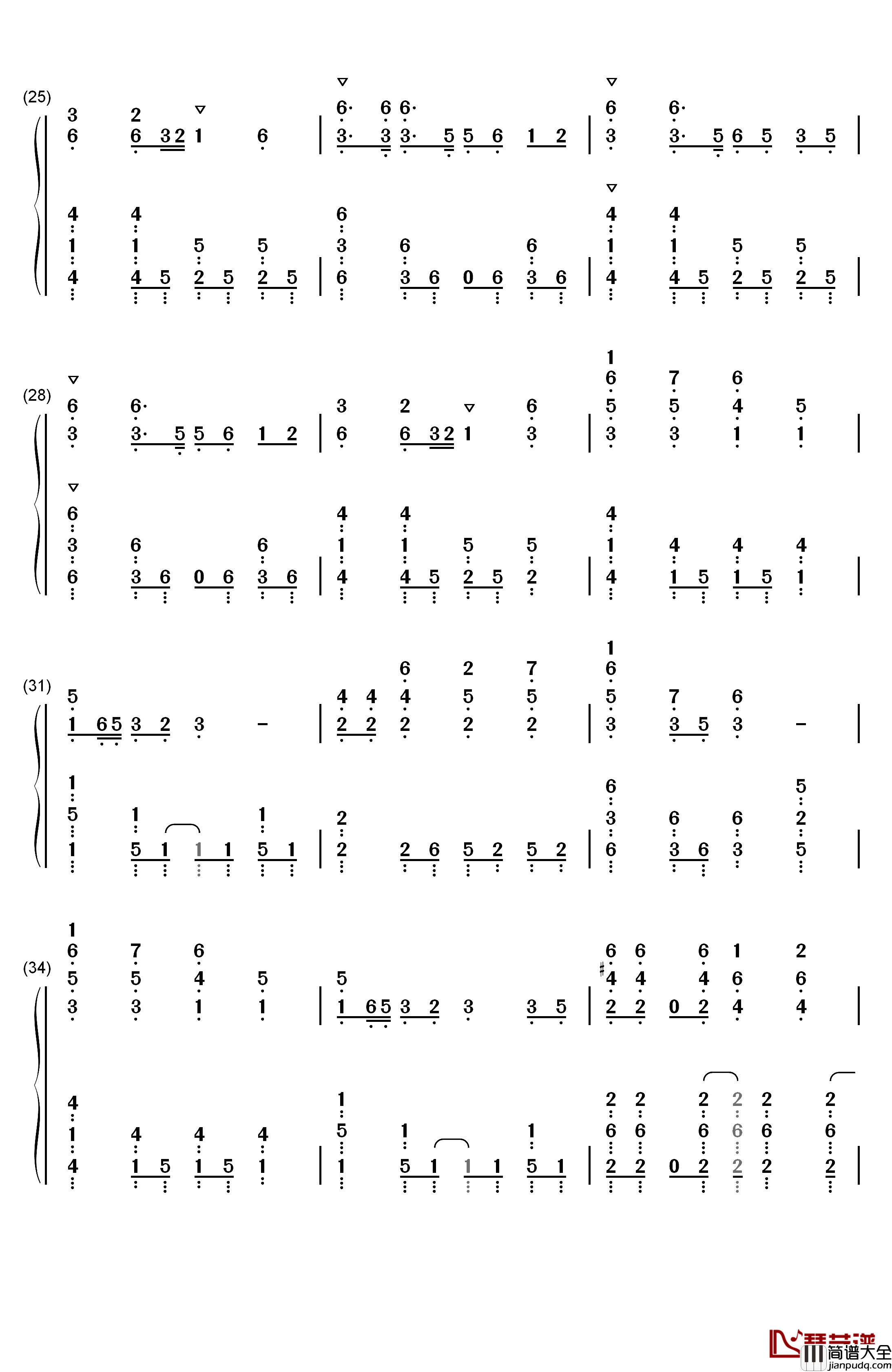 千本樱钢琴简谱_数字双手_触手猴