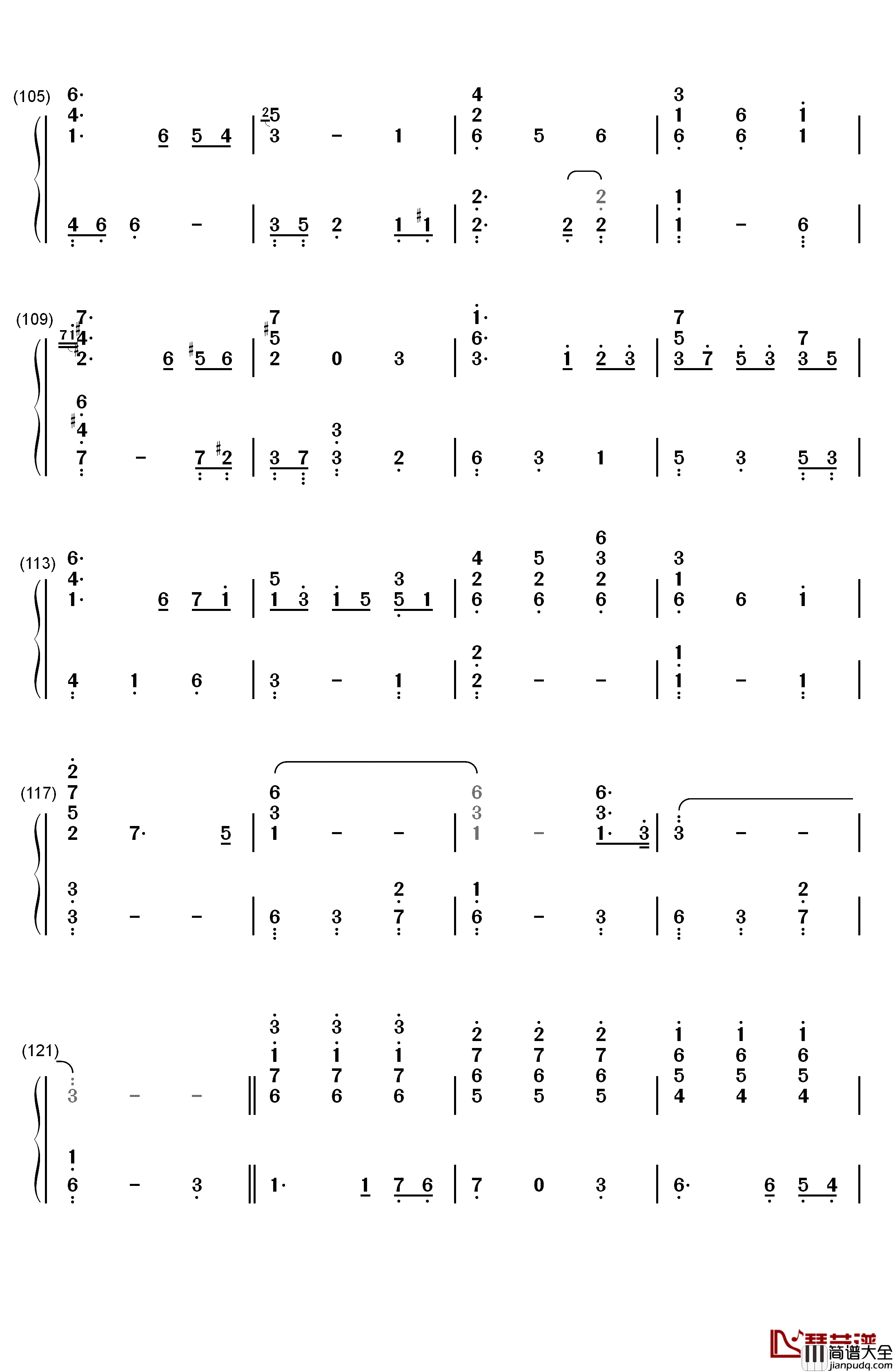 别了夏天钢琴简谱_数字双手_手嶌葵_宫崎骏