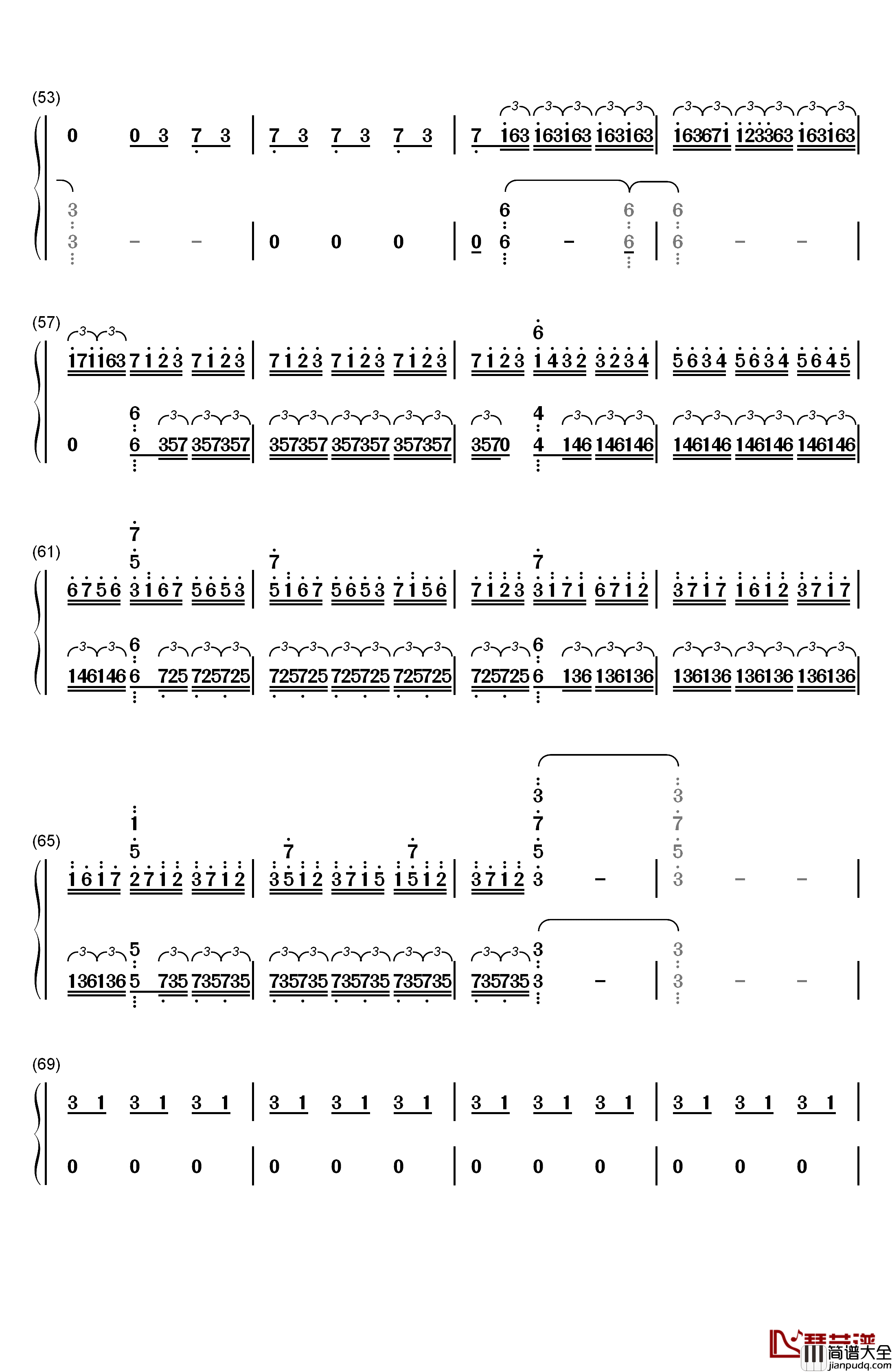 First_Step钢琴简谱_数字双手_Hans_Zimmer