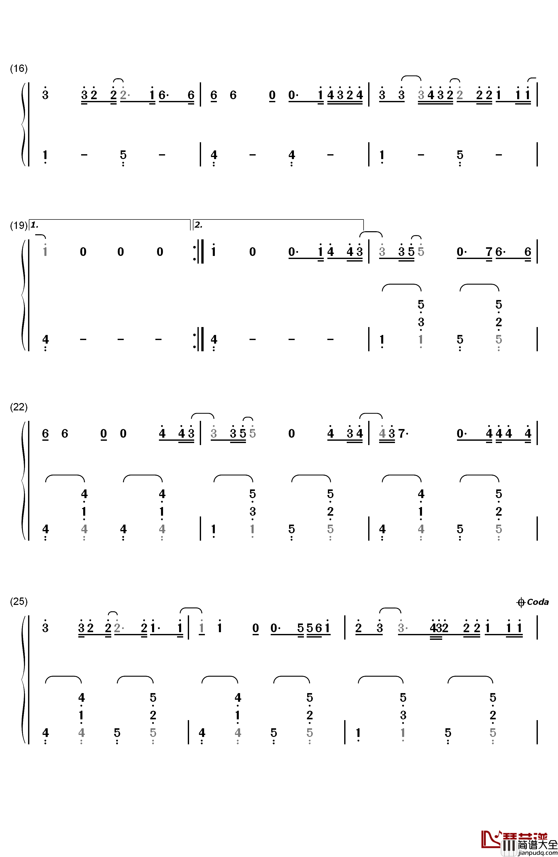 Life_for_Rent钢琴简谱_数字双手_Dido