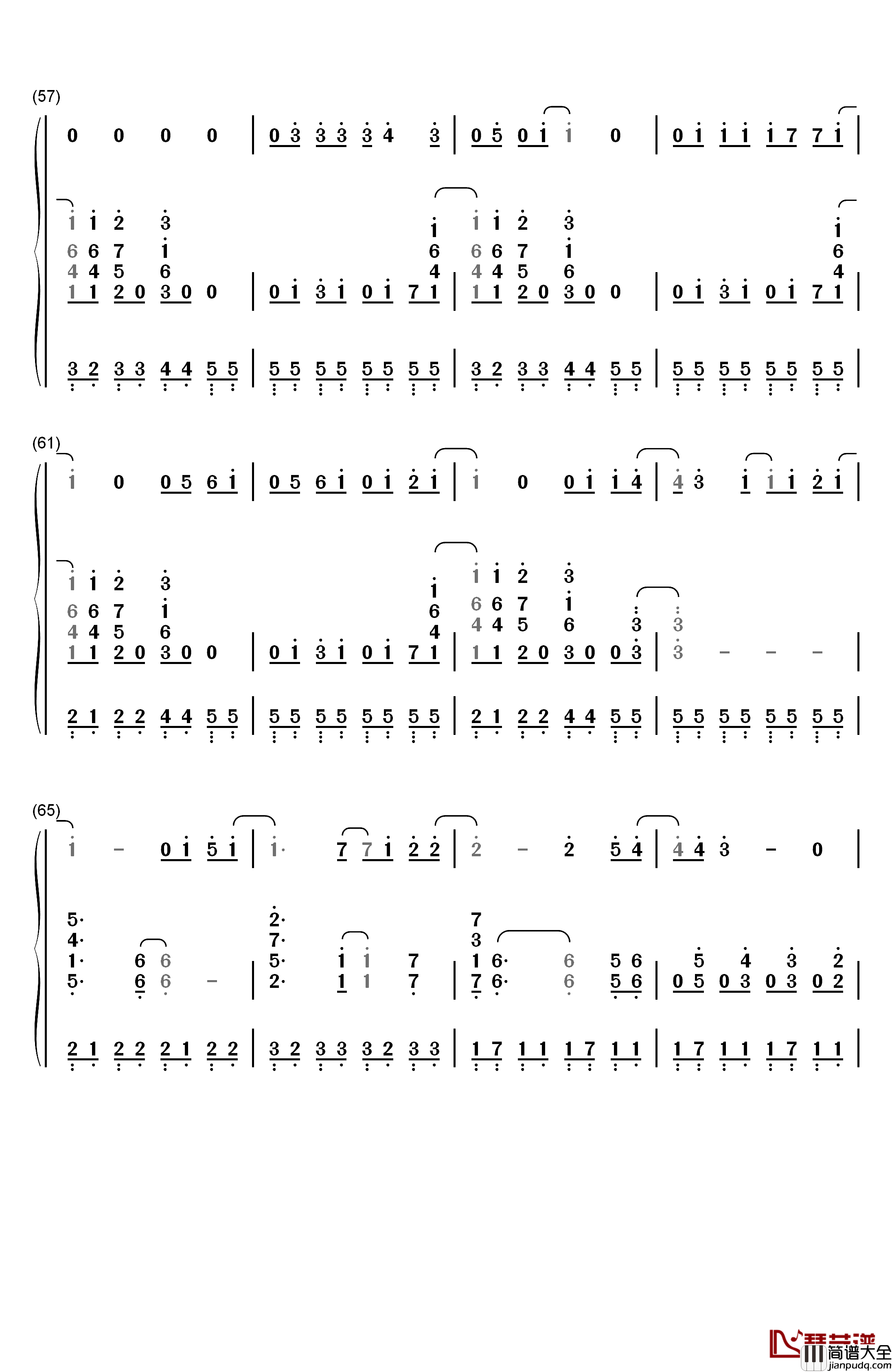 风の辿り着く场所钢琴简谱_数字双手_彩菜