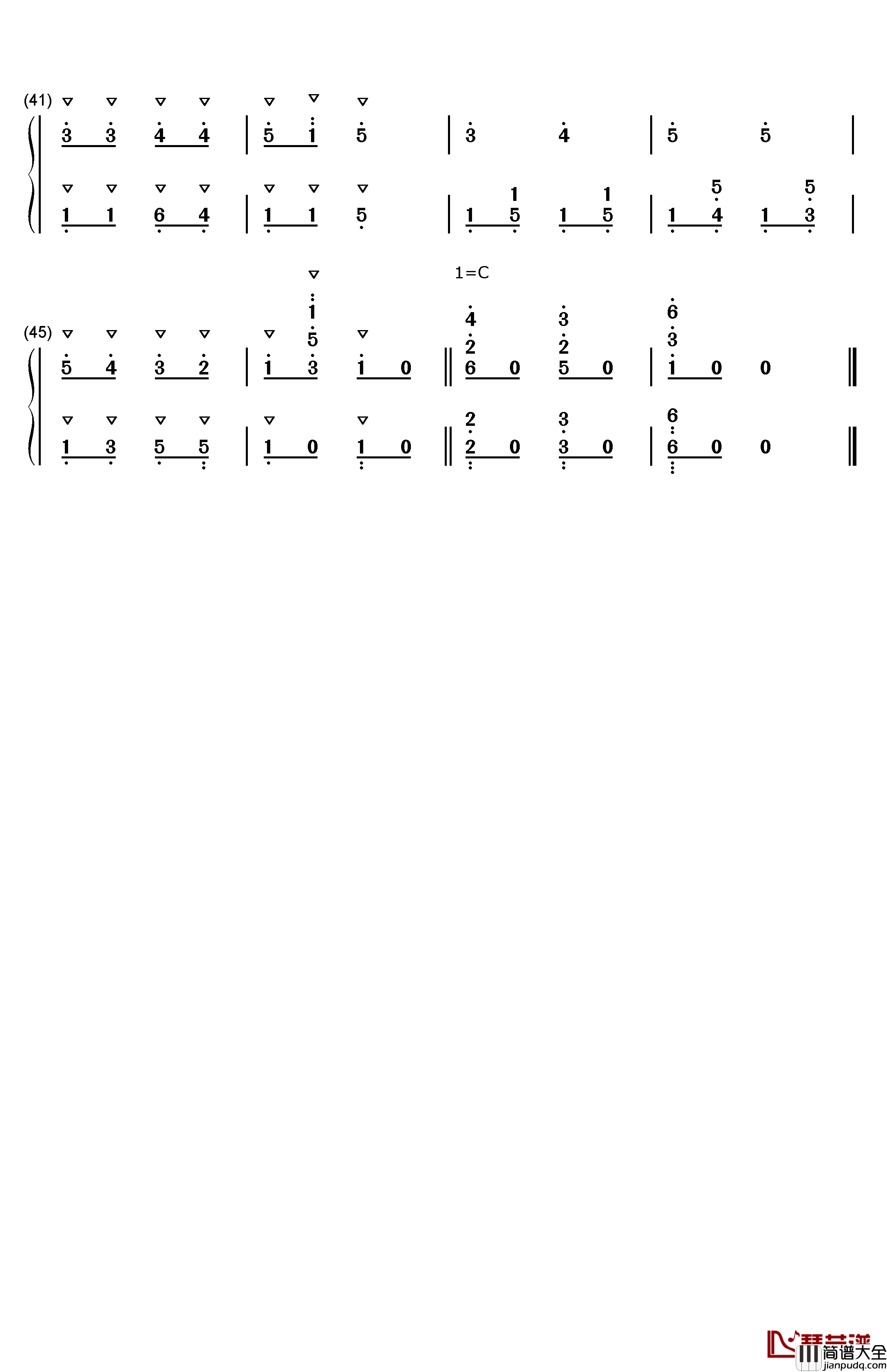 匈牙利舞曲第五号钢琴简谱_数字双手_约翰内斯•勃拉姆斯（Johannes_Brahms）