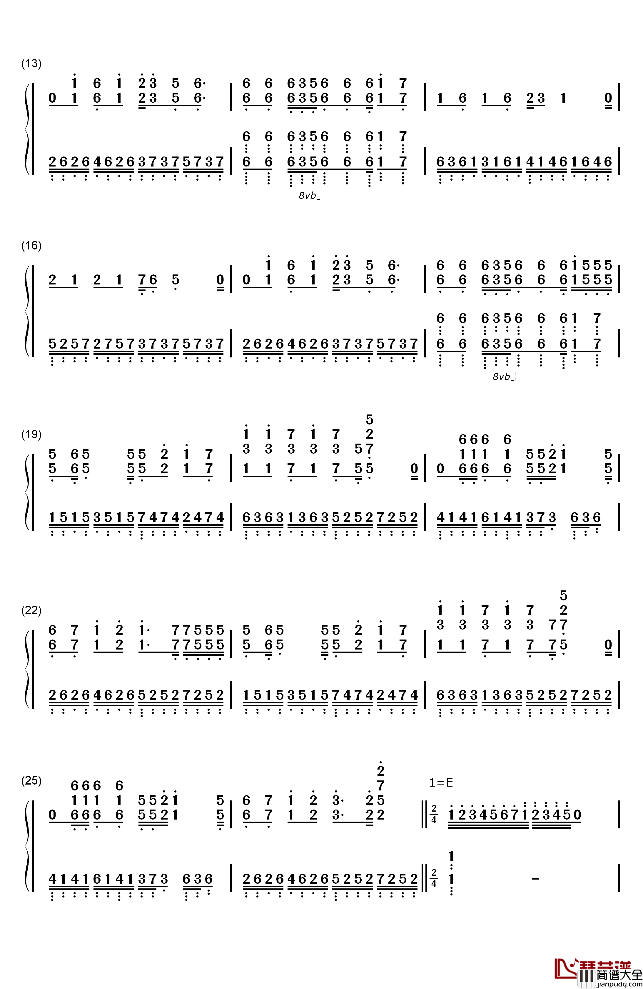 恋のミクル伝説钢琴简谱_数字双手_后藤邑子