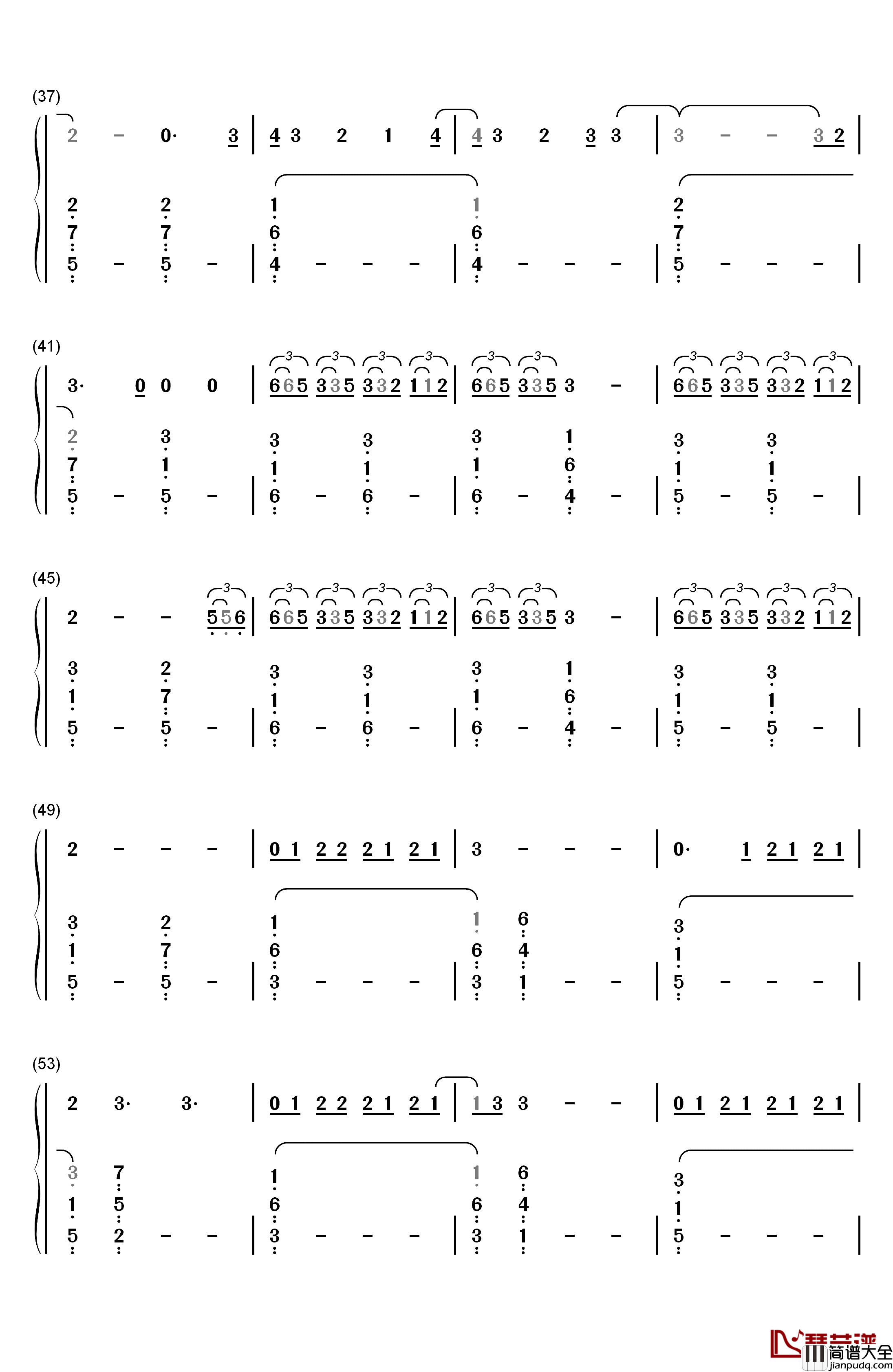 Please_Don't_Go钢琴简谱_数字双手_Joel_Adams