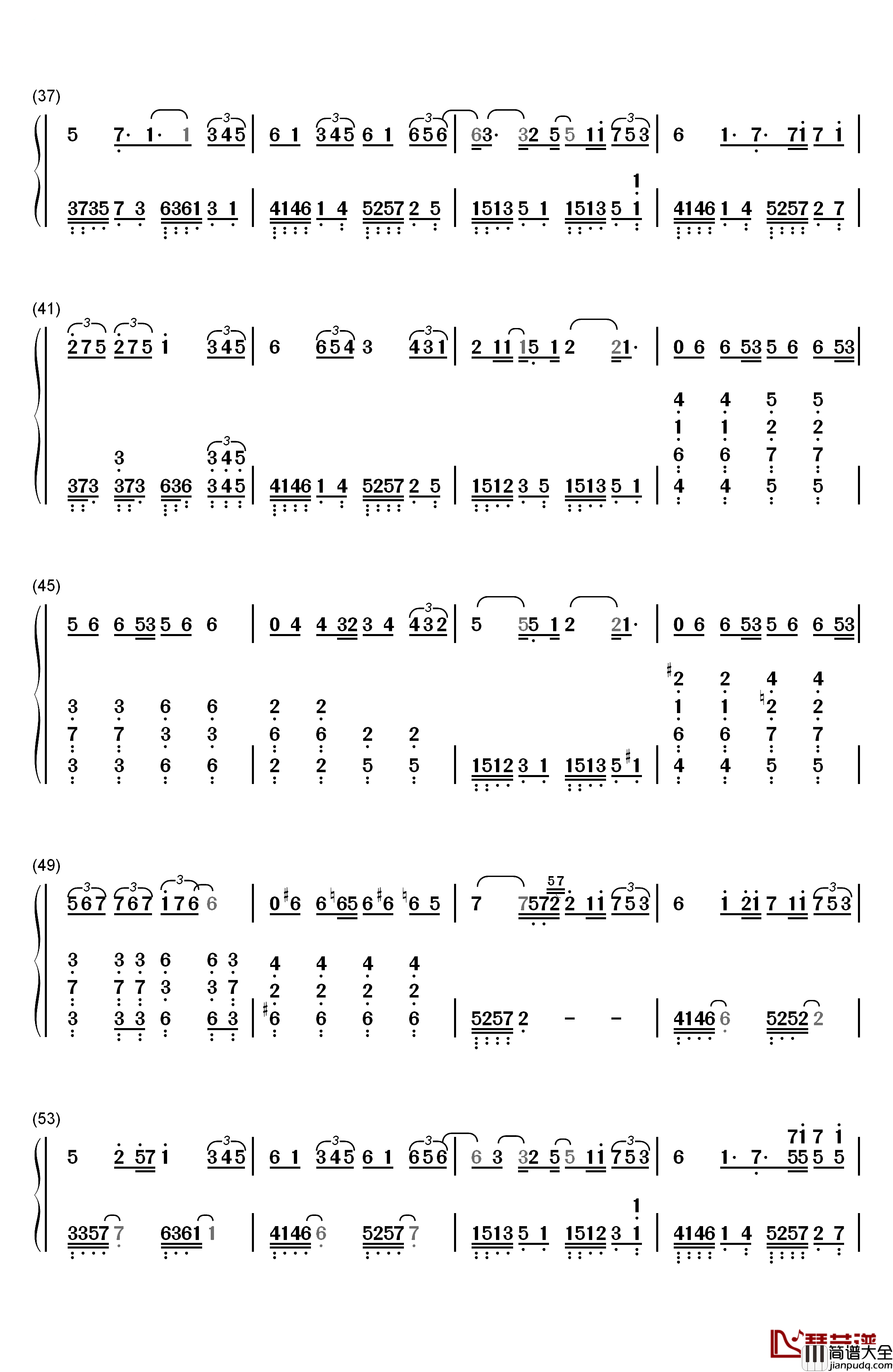 阴天快乐钢琴简谱_数字双手_陈奕迅