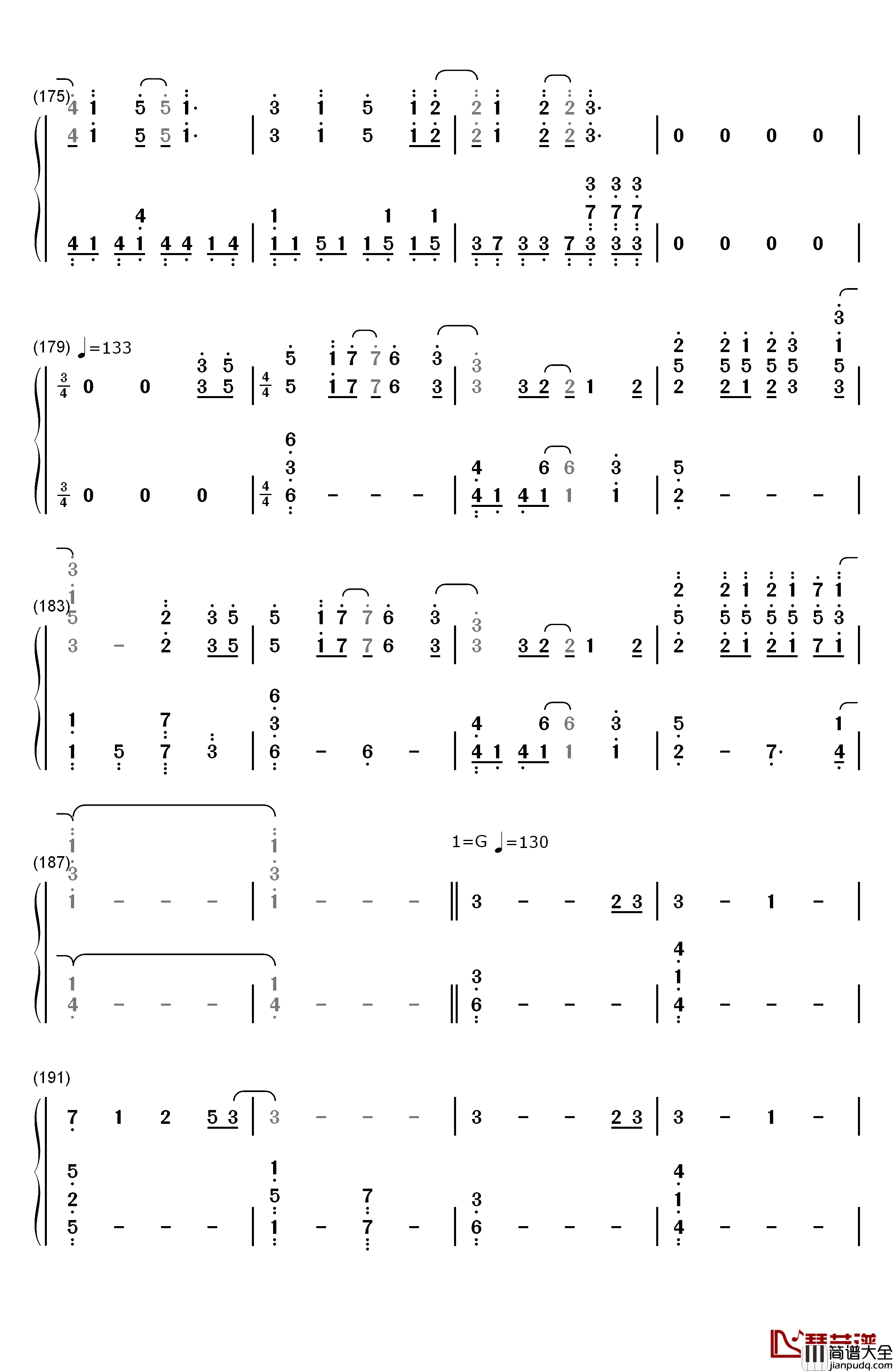 終わりの世界から钢琴简谱_数字双手_麻枝准__やなぎなぎ