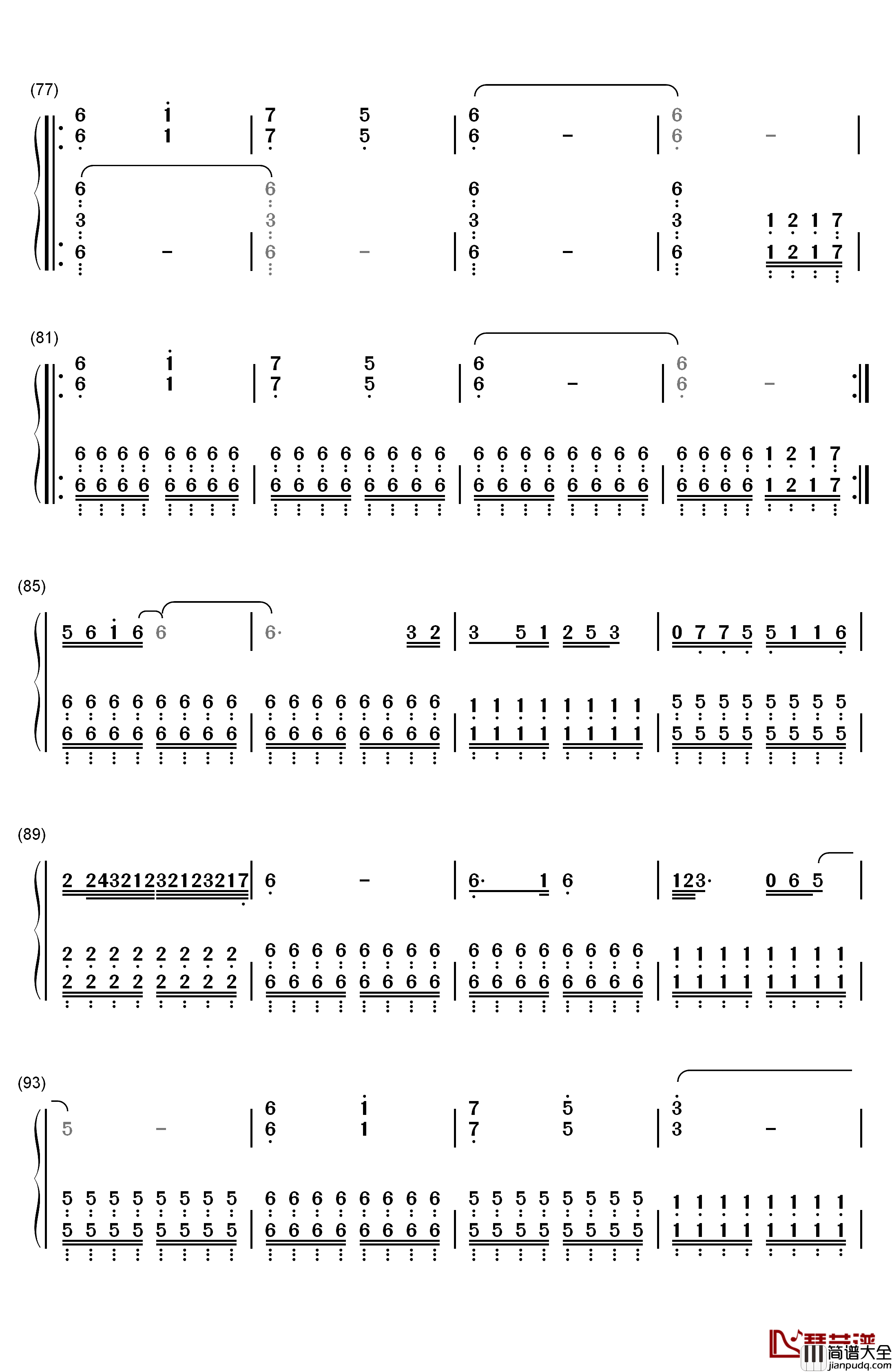 Nemo钢琴简谱_数字双手_Nightwish