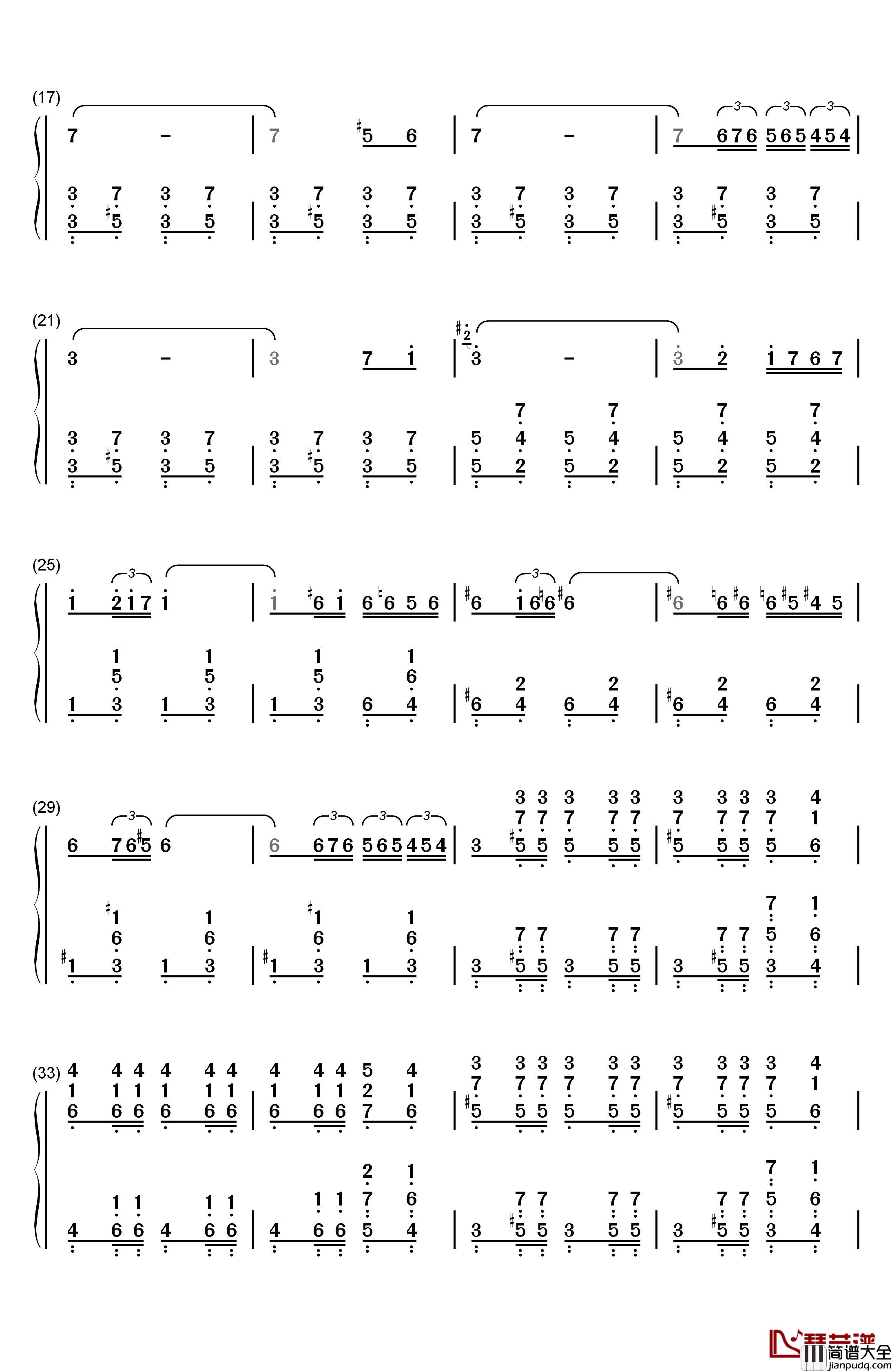 西班牙斗牛曲钢琴简谱_数字双手_未知