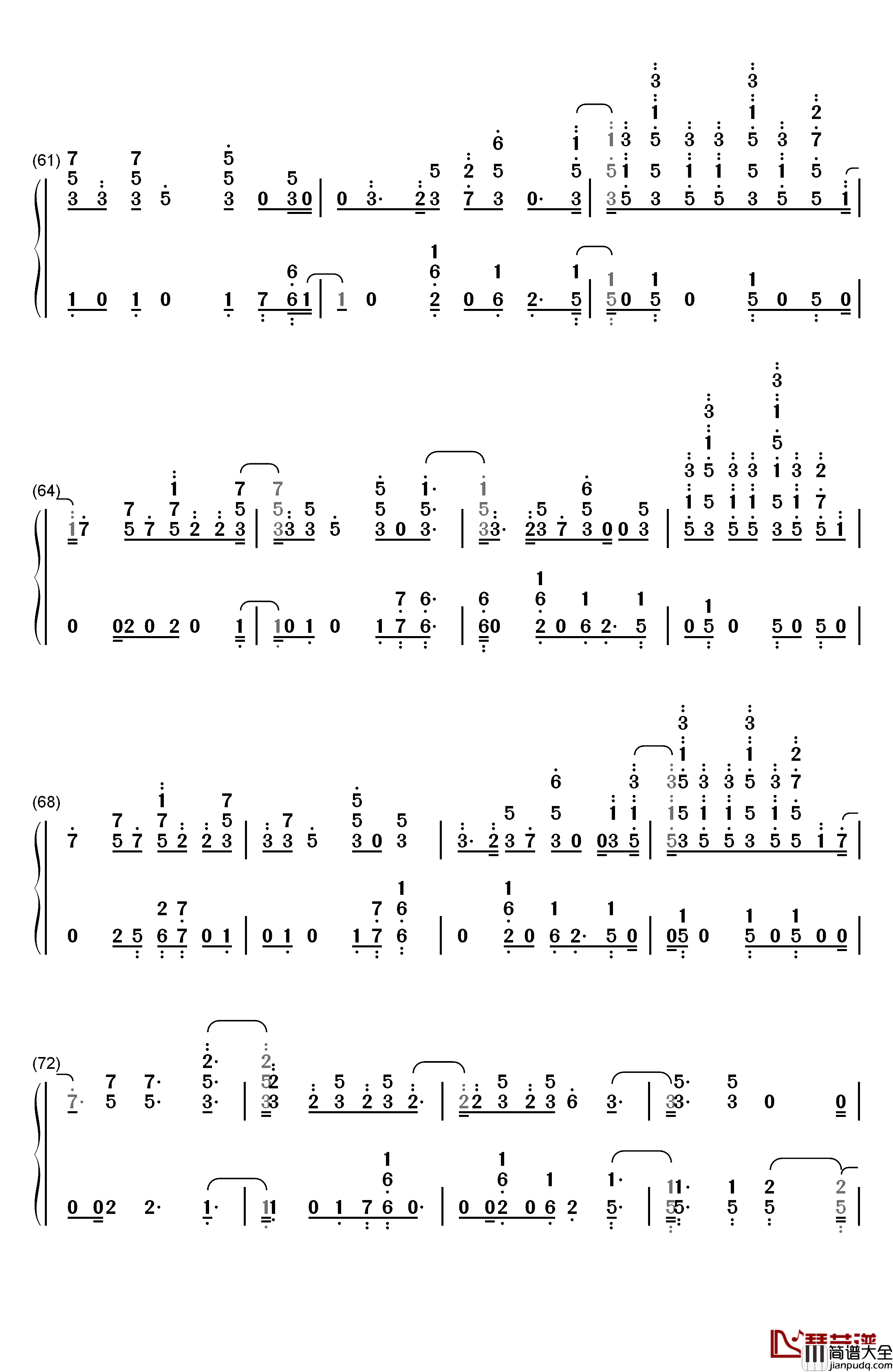 Heatstroke钢琴简谱_数字双手_Calvin_Harris