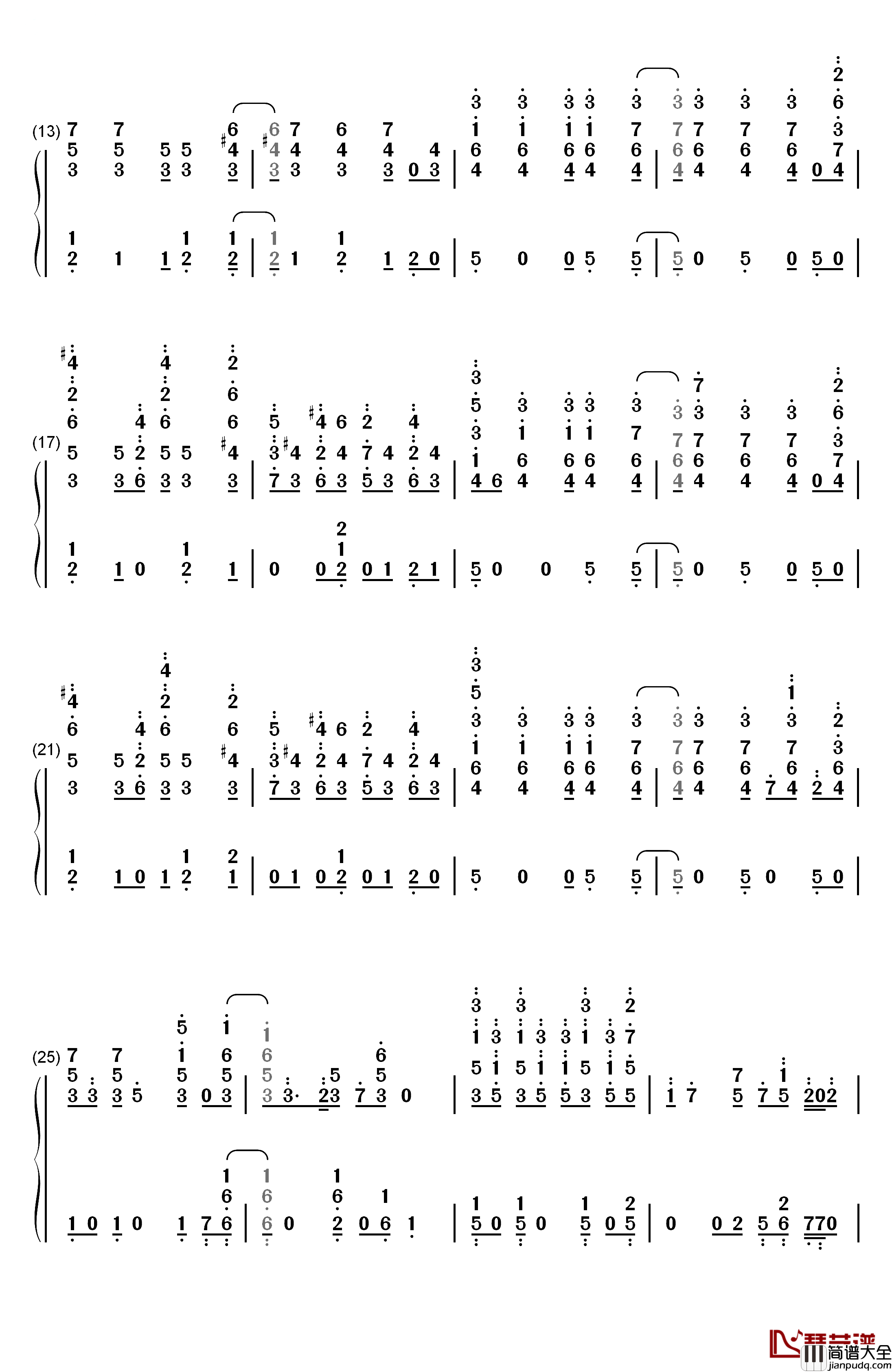 Heatstroke钢琴简谱_数字双手_Calvin_Harris