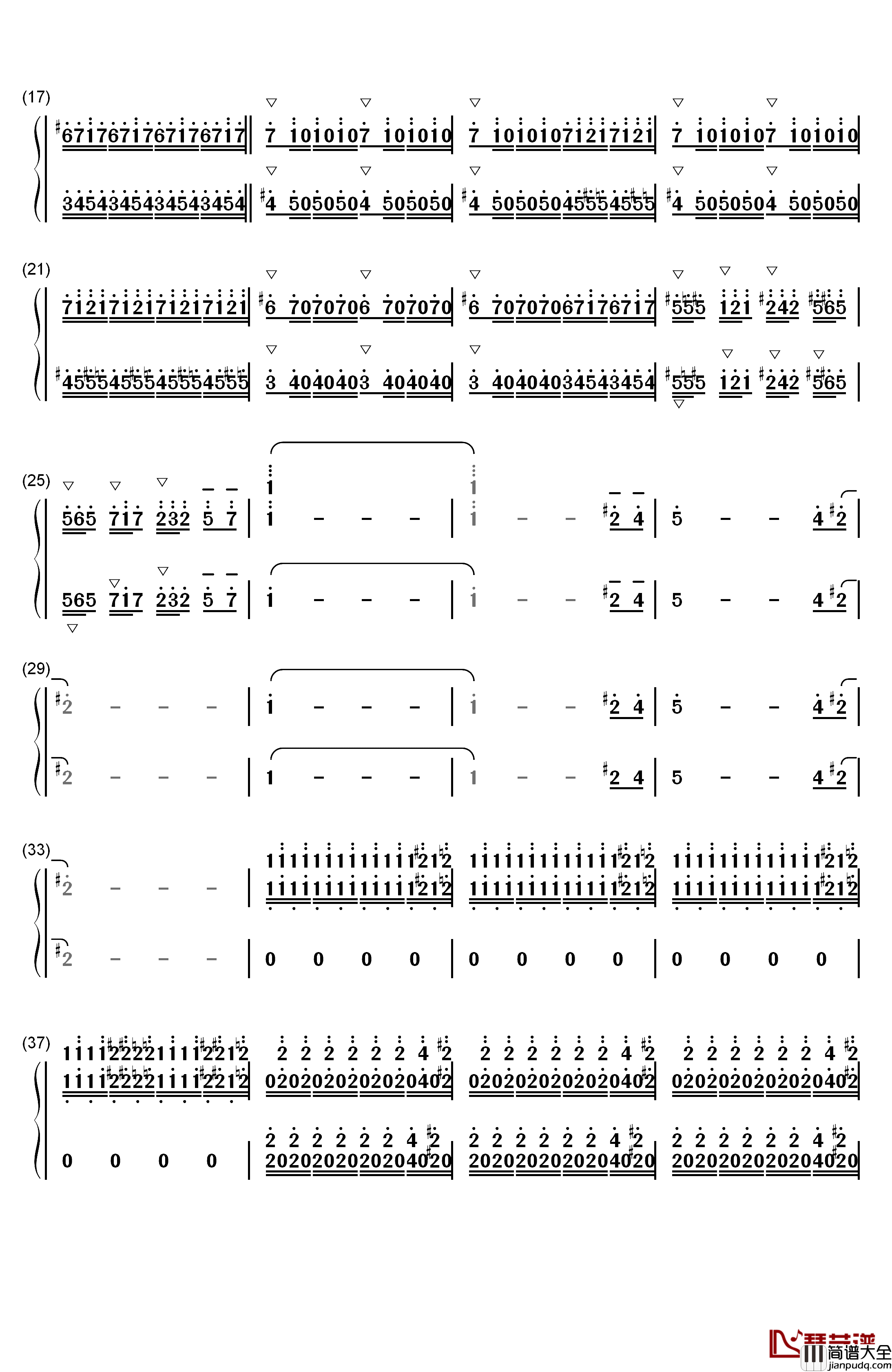 蜂鸟（Kolibre）钢琴简谱_数字双手_马克西姆_Maksim