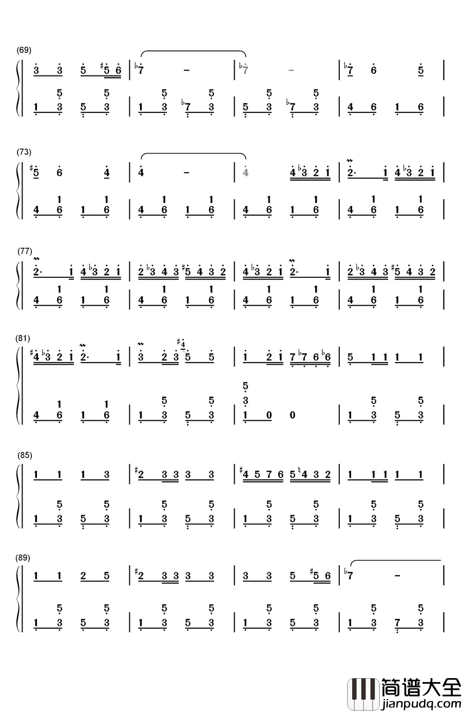 霍拉舞曲钢琴简谱_数字双手_未知