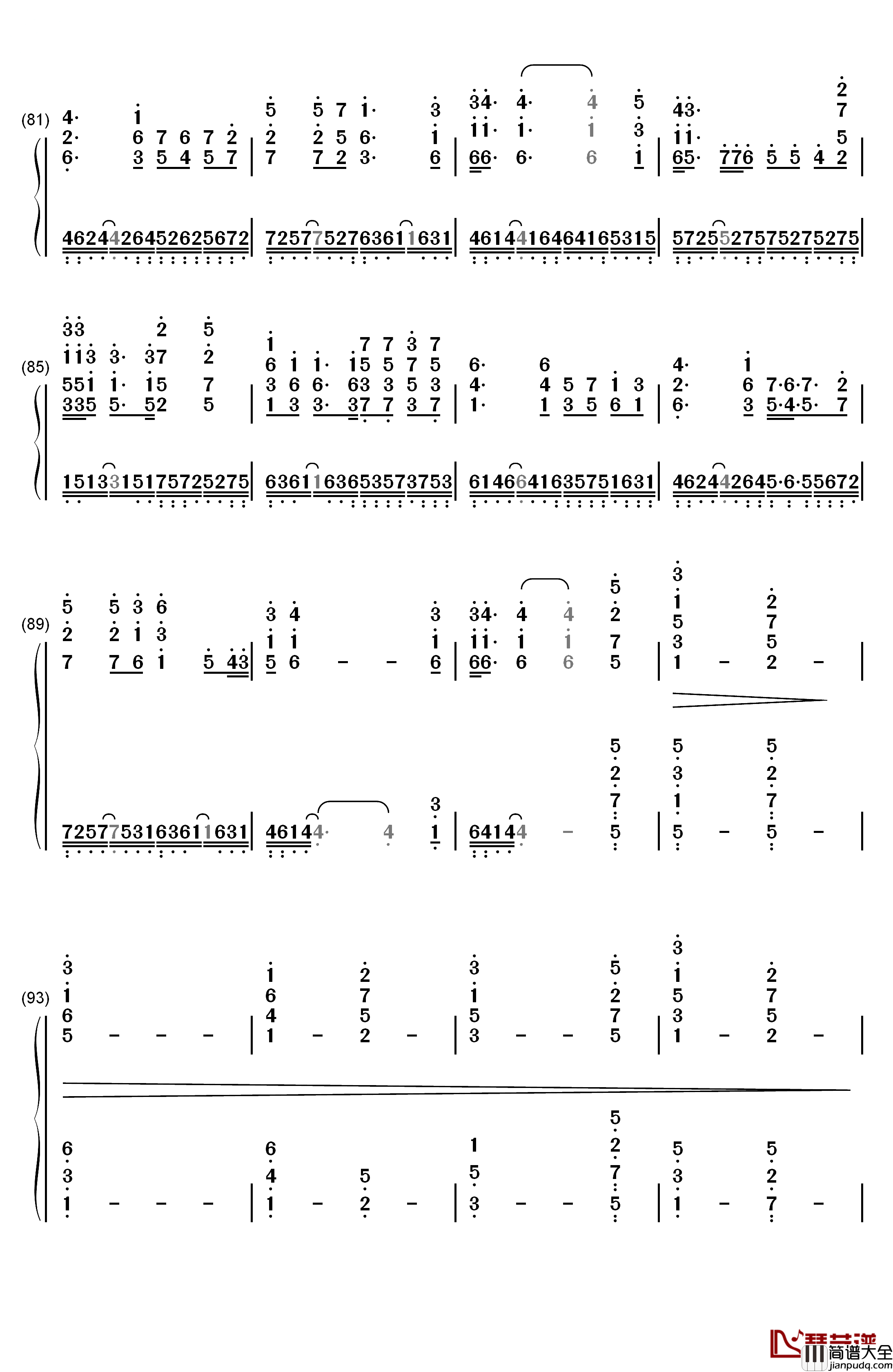 Ocean钢琴简谱_数字双手_B'z