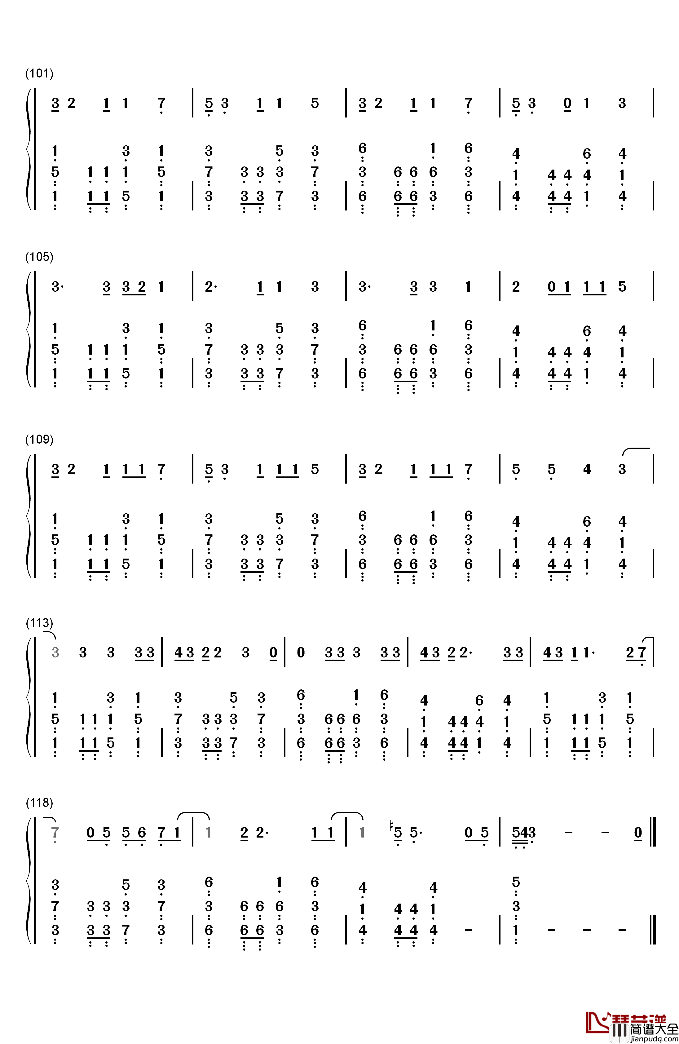 Spring_Day钢琴简谱_数字双手_防弹少年团