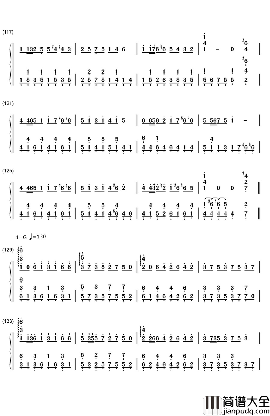 第三套全国中学生广播体操钢琴简谱_数字双手_未知