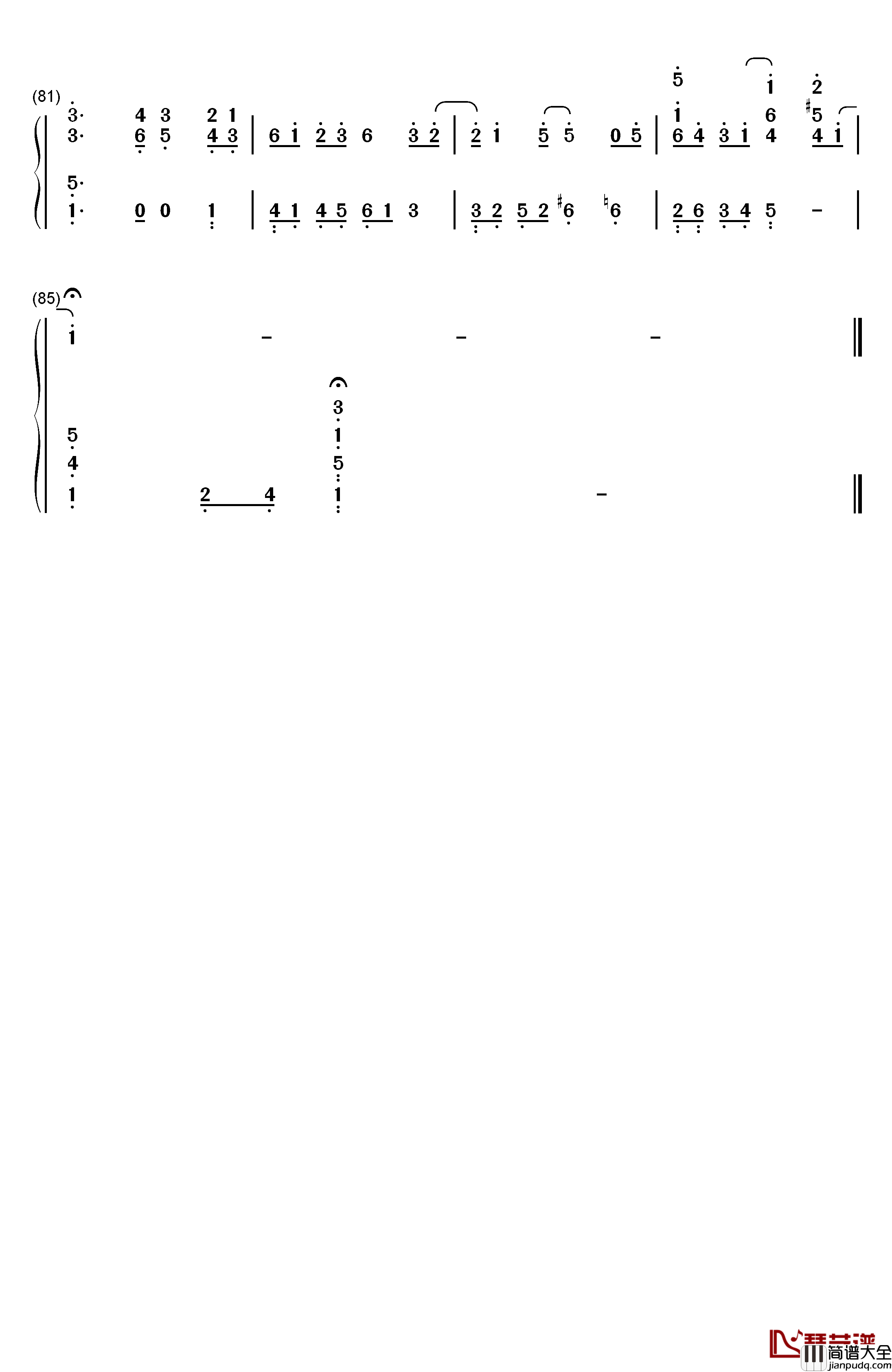 浮生未歇钢琴简谱_数字双手_HITA_音频怪物