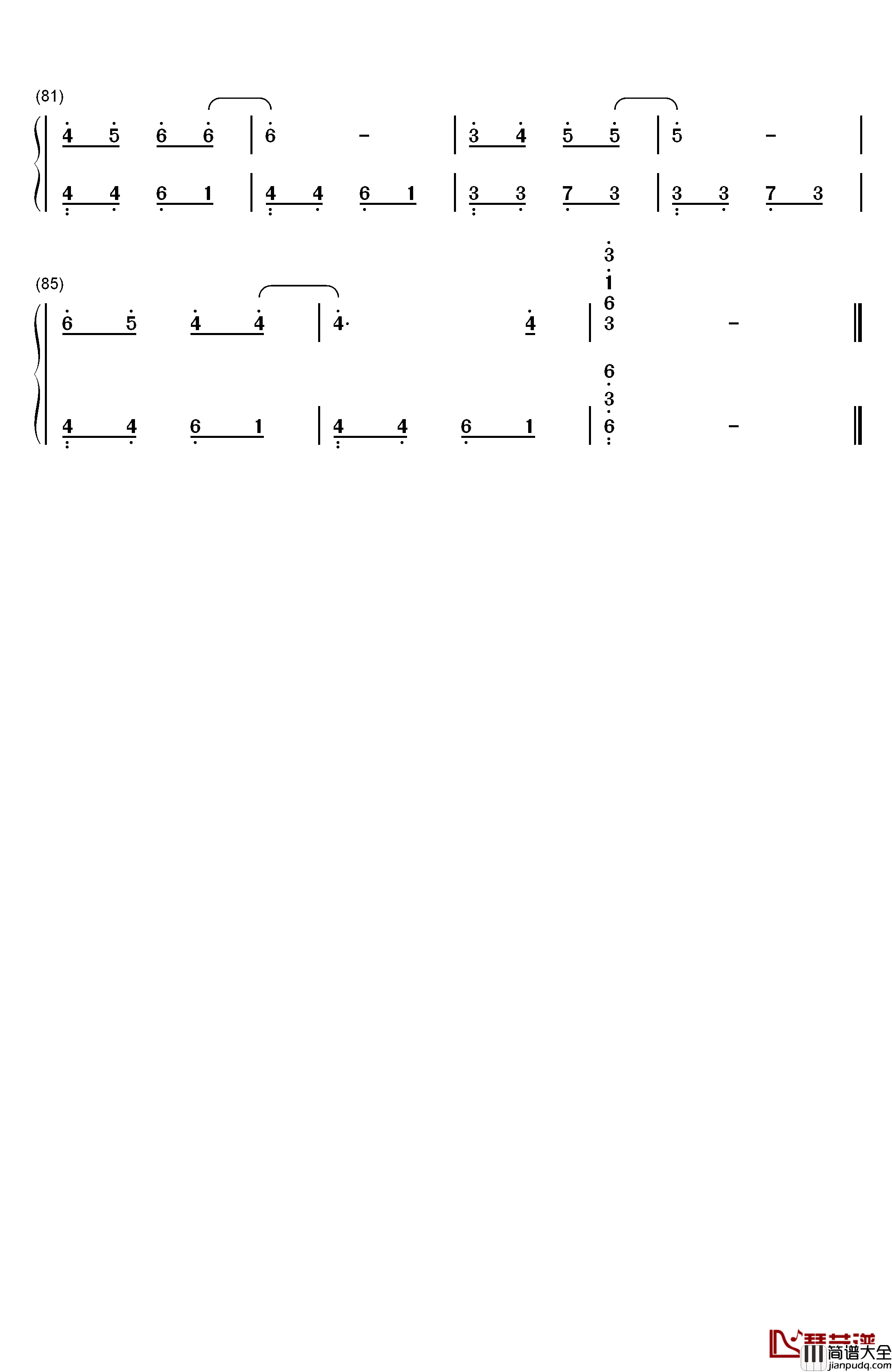 清晨钢琴简谱_数字双手_班得瑞