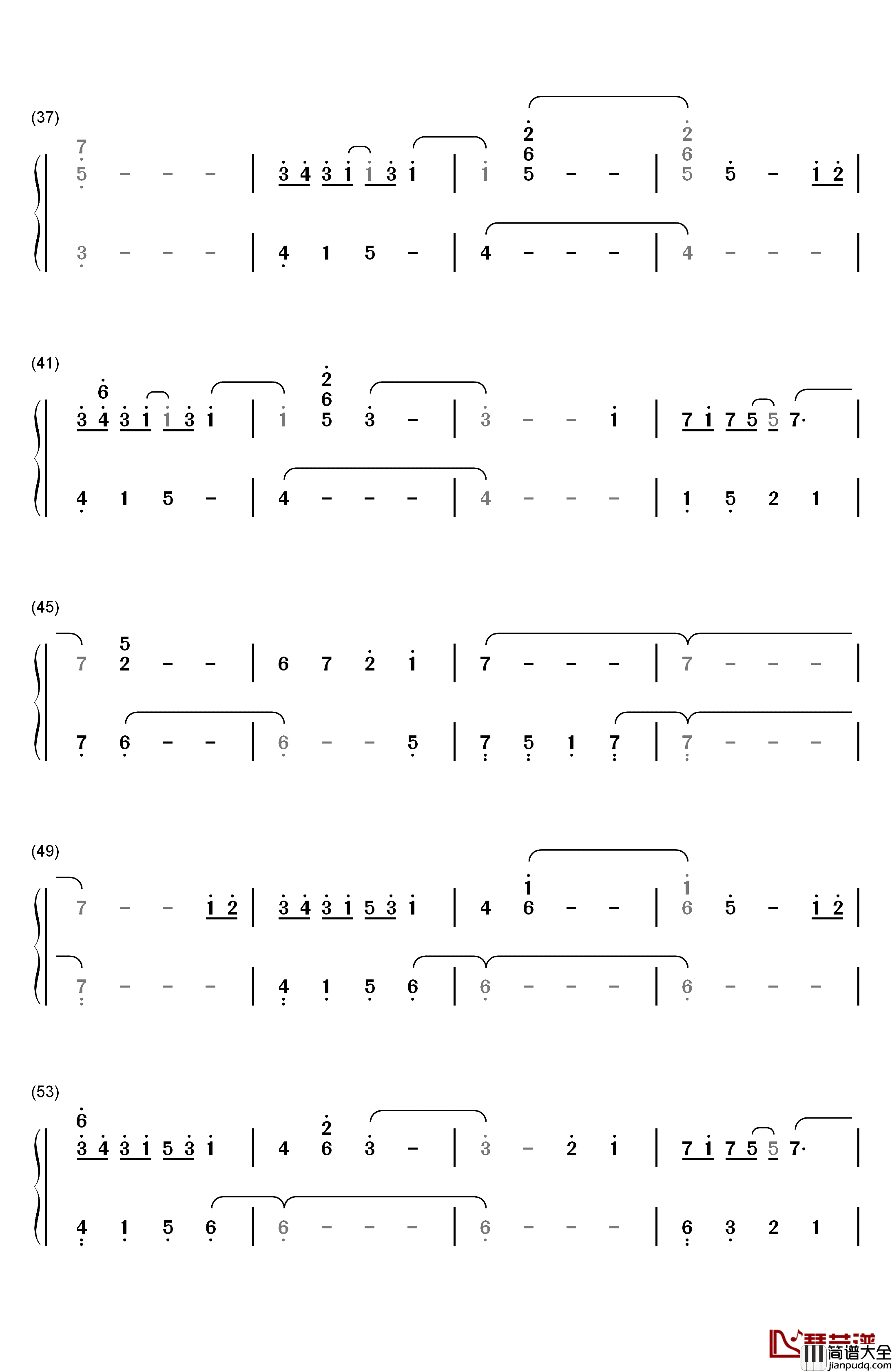 Reminiscence钢琴简谱_数字双手_岩崎琢