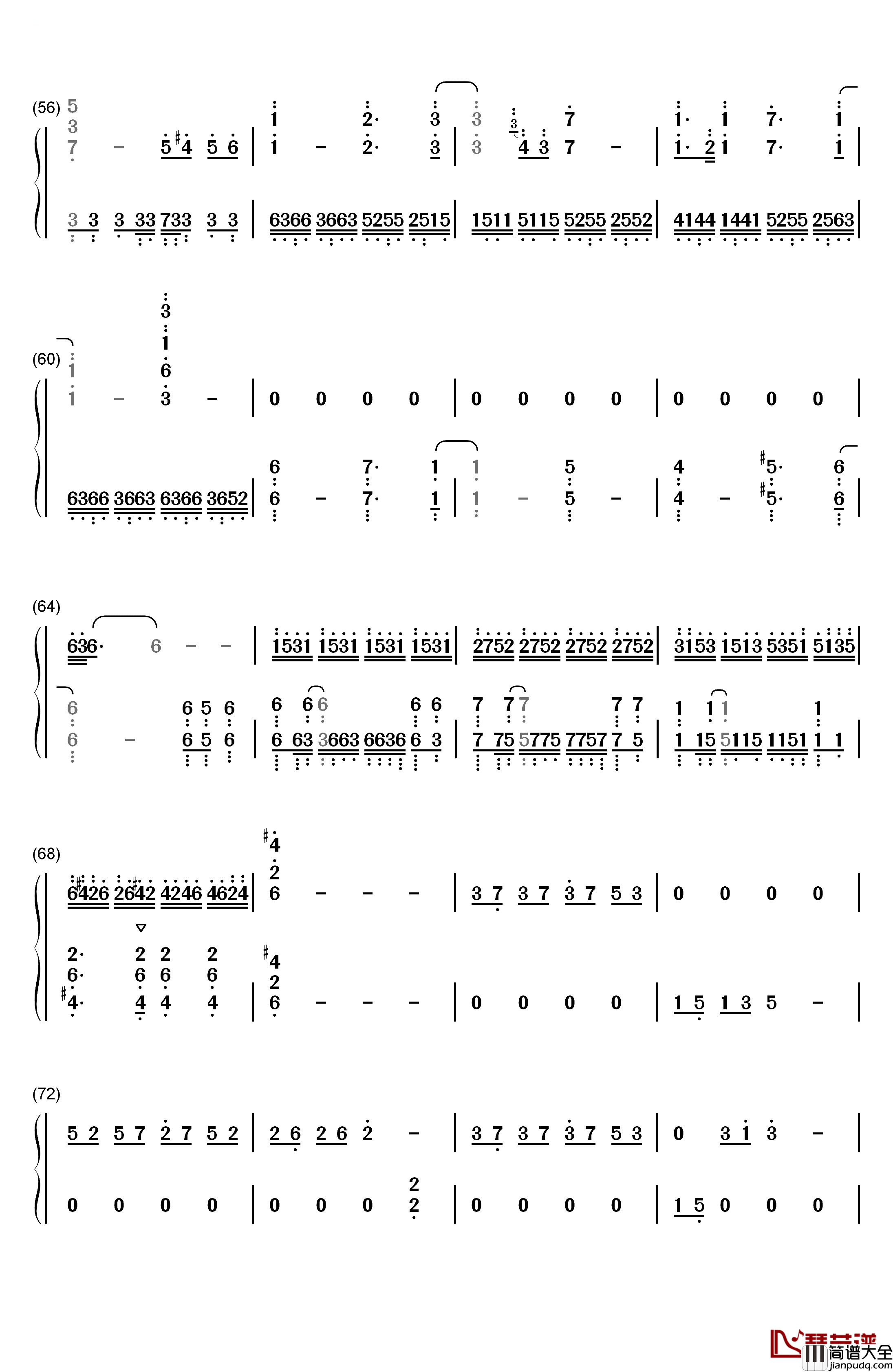 Allied_Force钢琴简谱_数字双手_林ゆうき