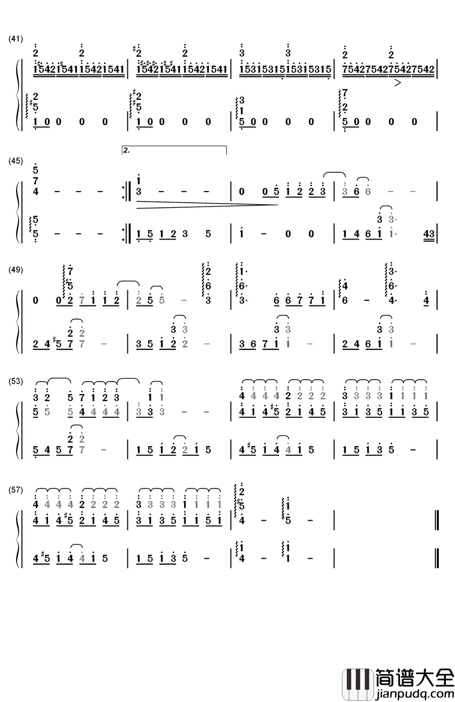 心动钢琴简谱_数字双手_林晓培