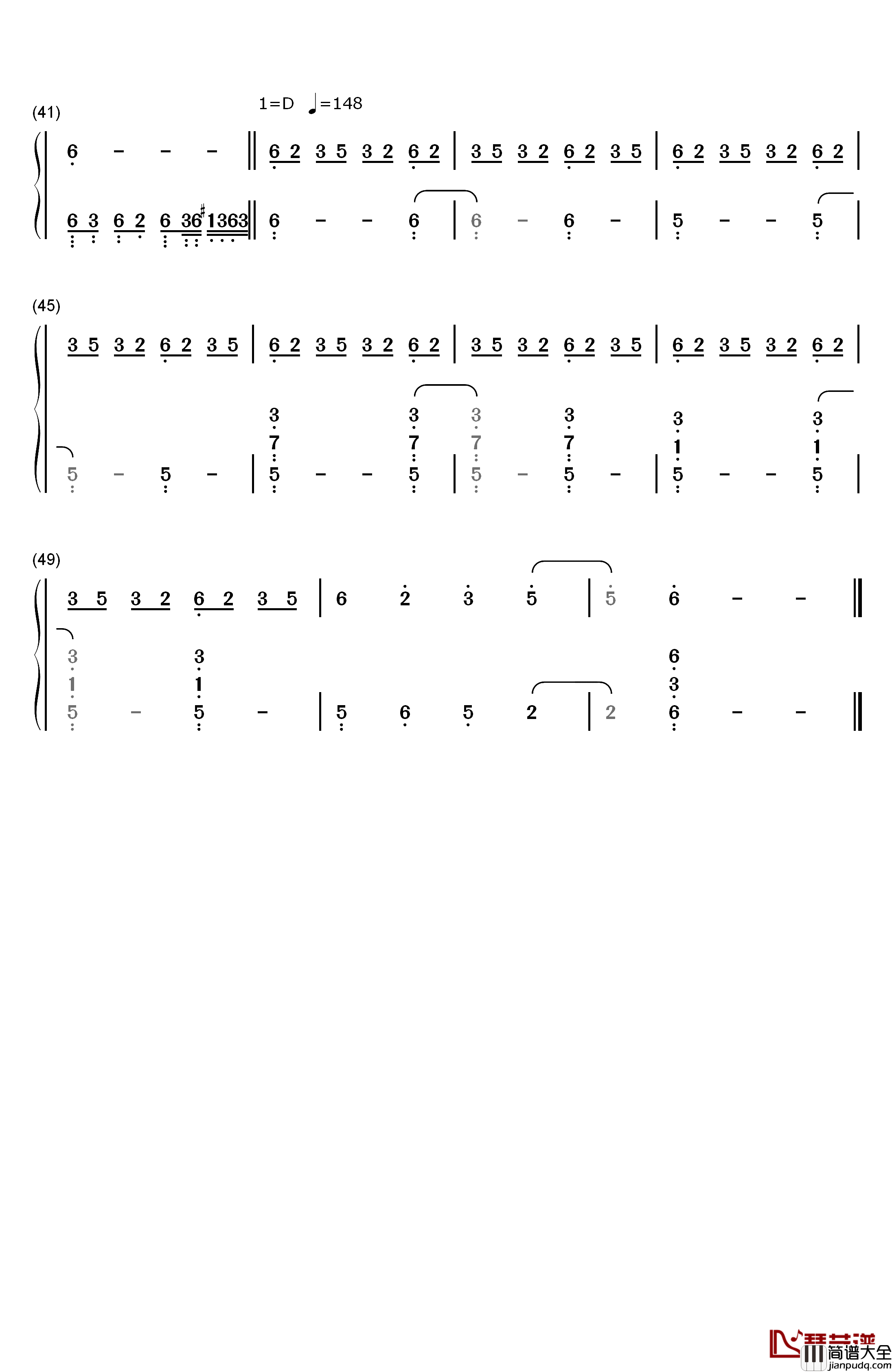 風の唄_piano_solo_ver钢琴简谱_数字双手_凋叶棕