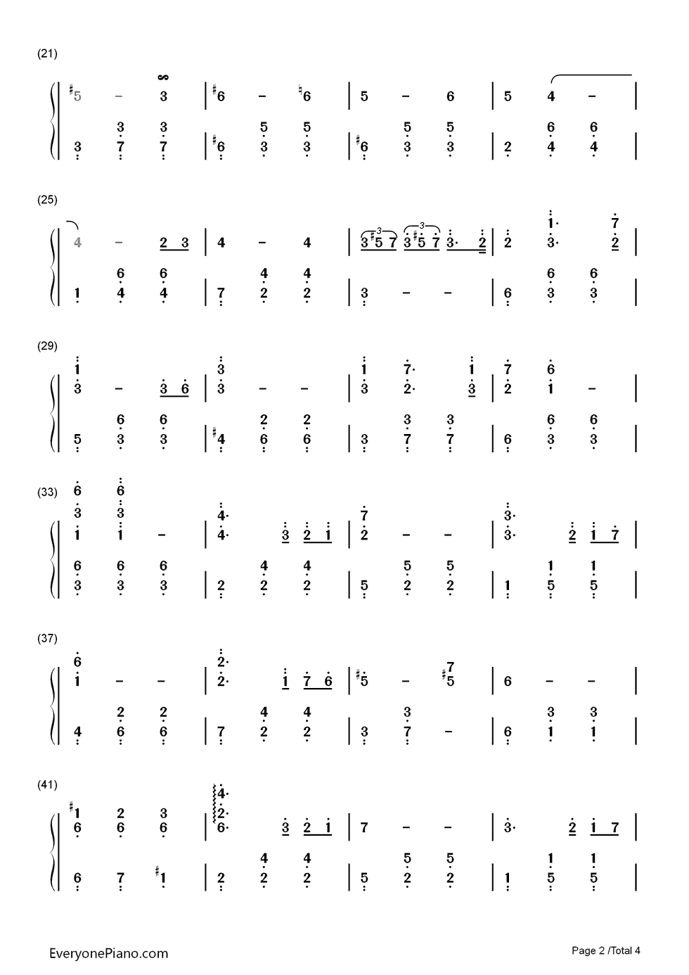 绿宝石钢琴简谱_数字双手_林隆璇