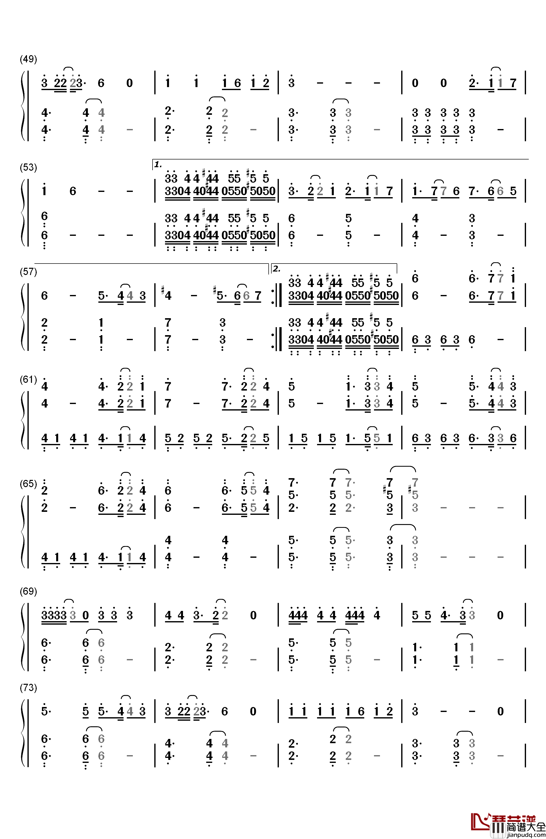 インフルエンサー钢琴简谱_数字双手_乃木坂46