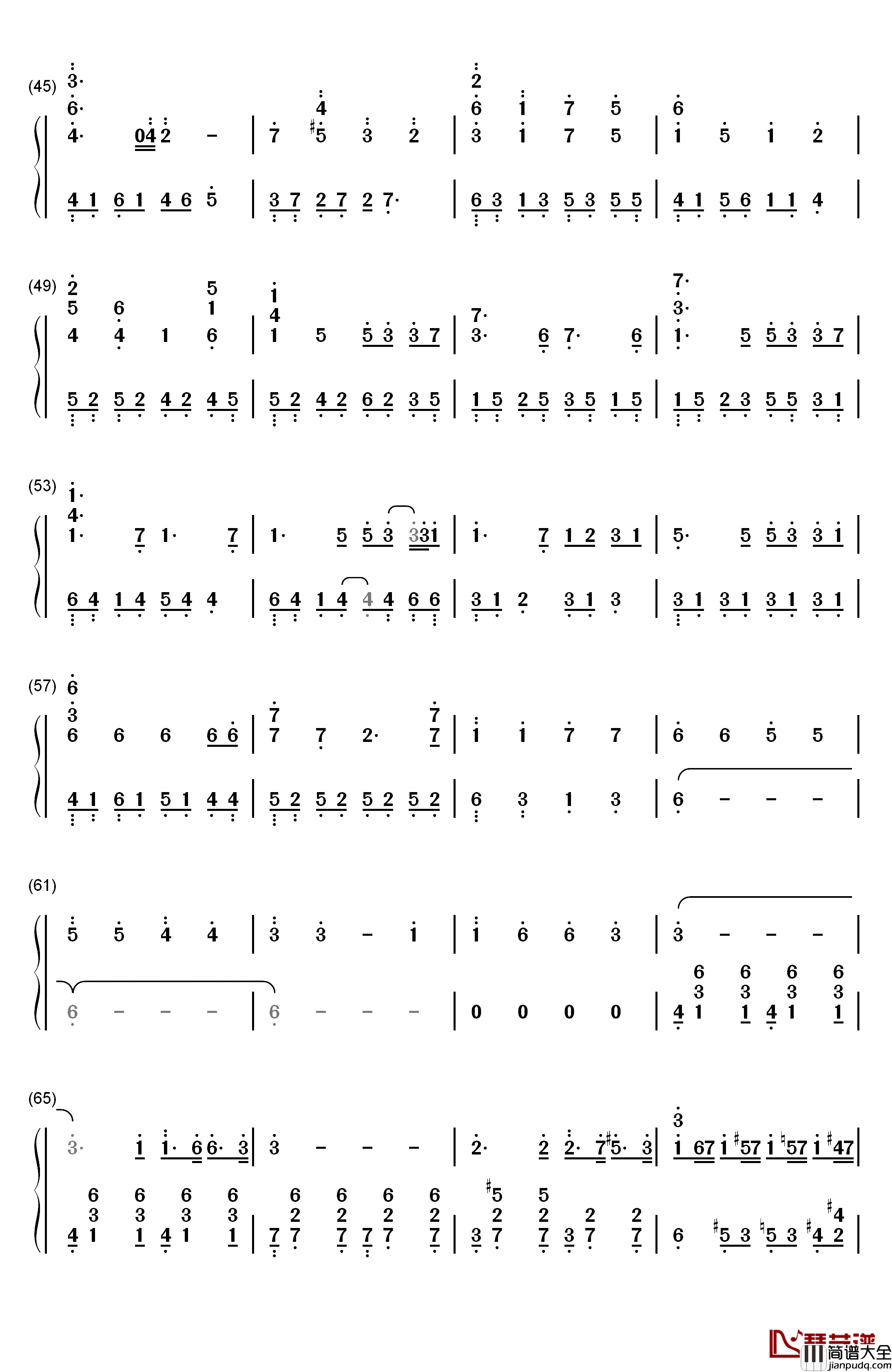 Your_Autumn_Scene钢琴简谱_数字双手_李闰珉