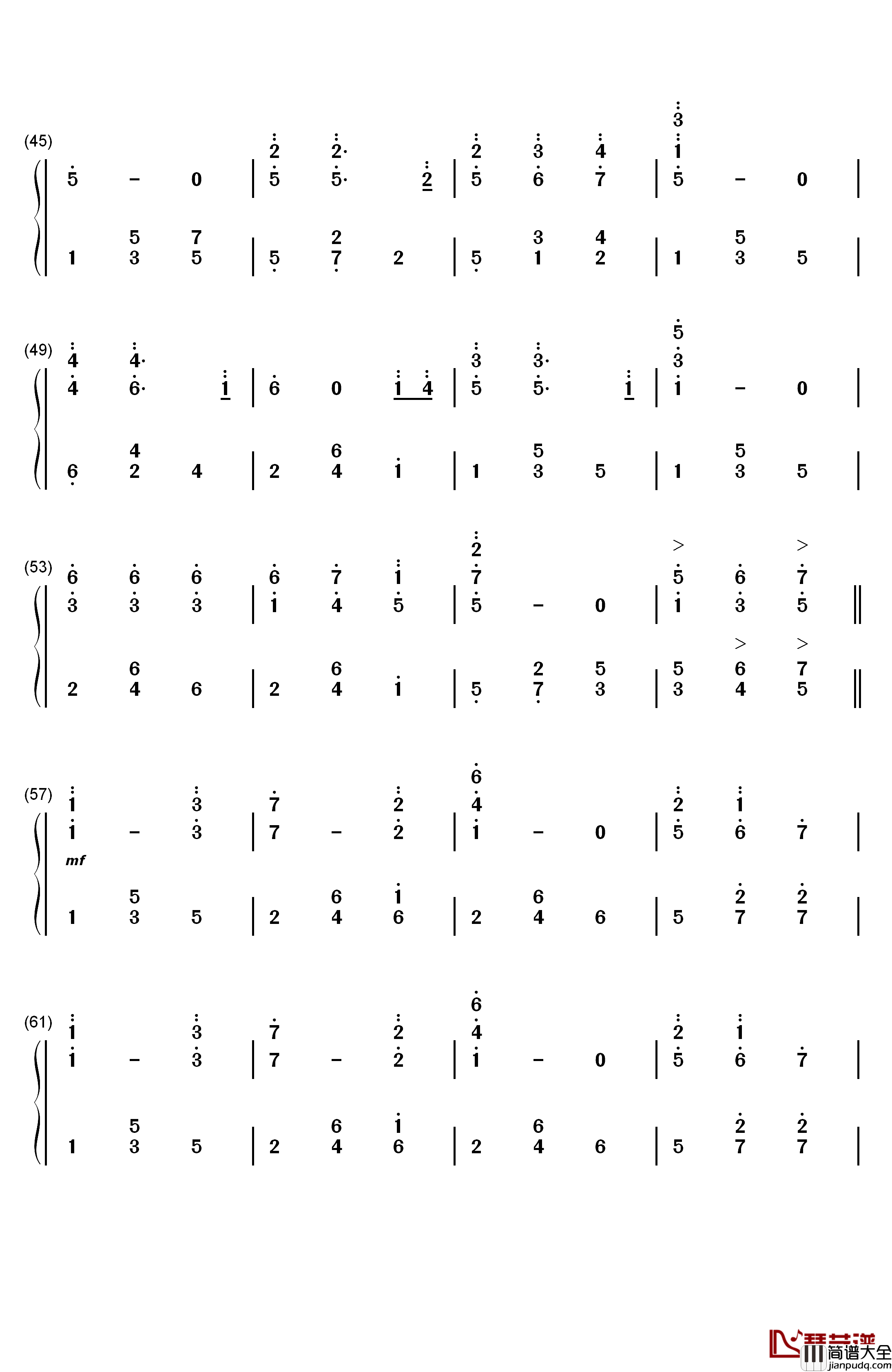 夏日华尔兹钢琴简谱_数字双手_班得瑞