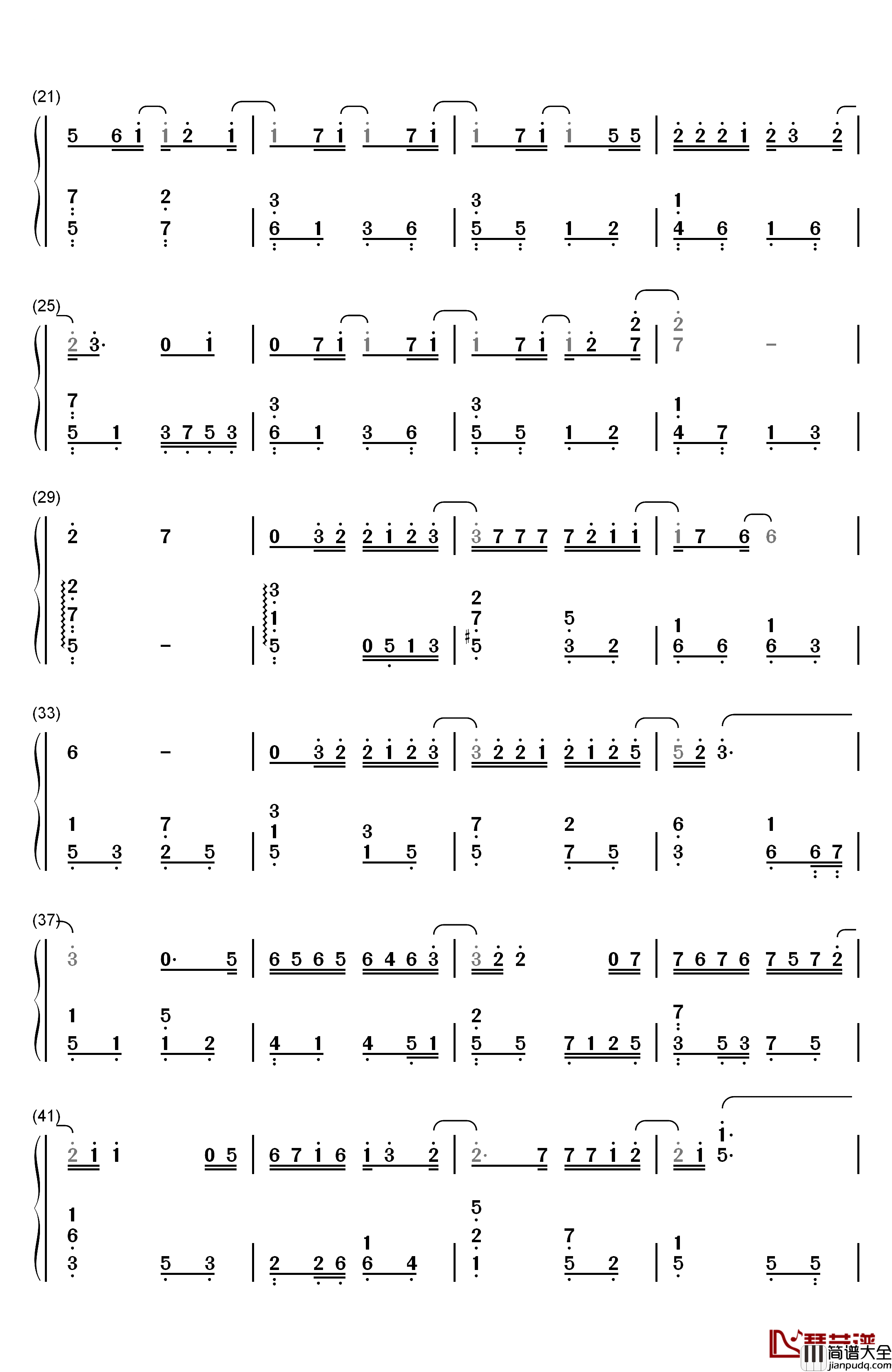 绅士钢琴简谱_数字双手_薛之谦