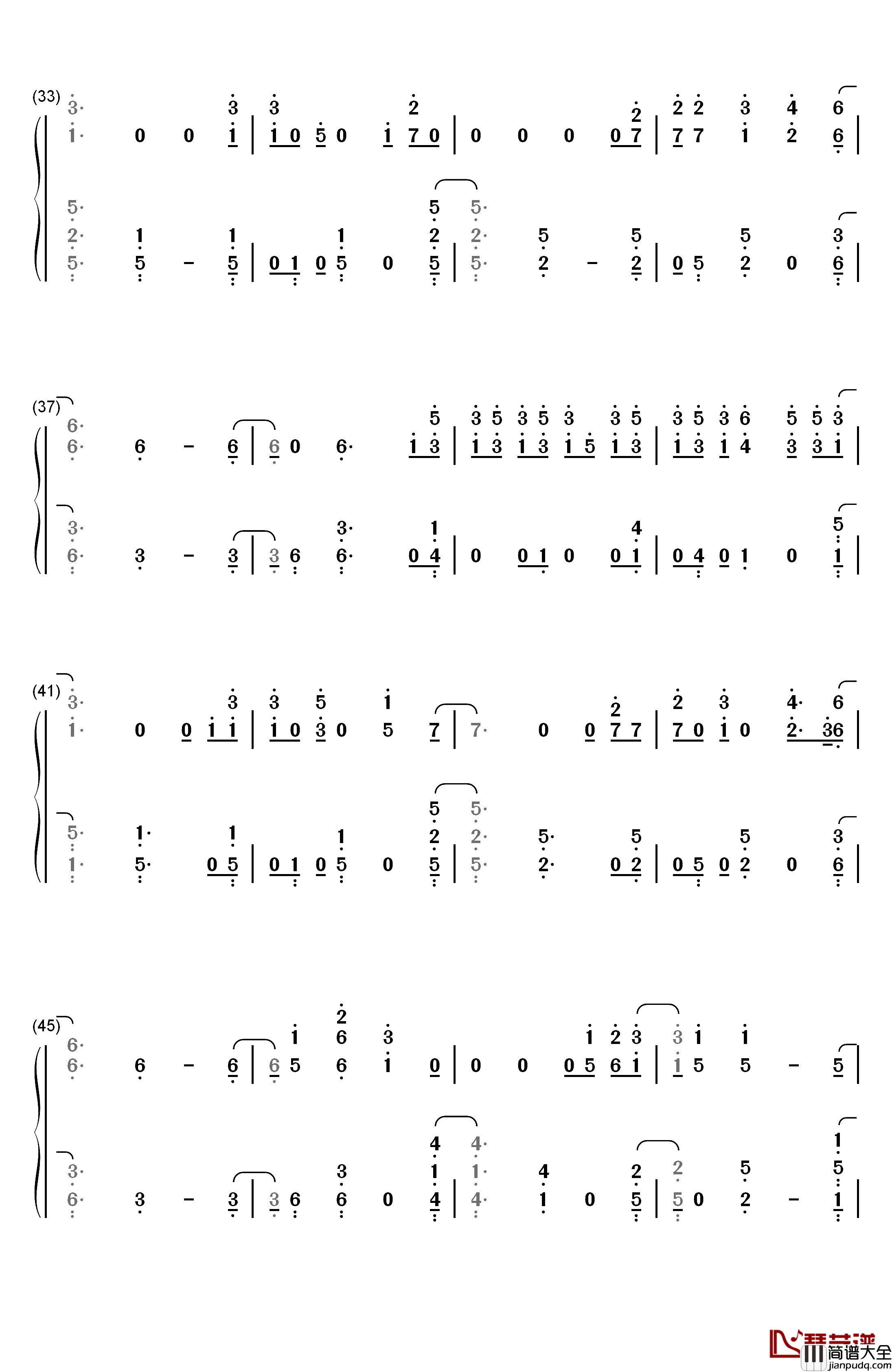 Space_Between钢琴简谱_数字双手_Mal_Evie