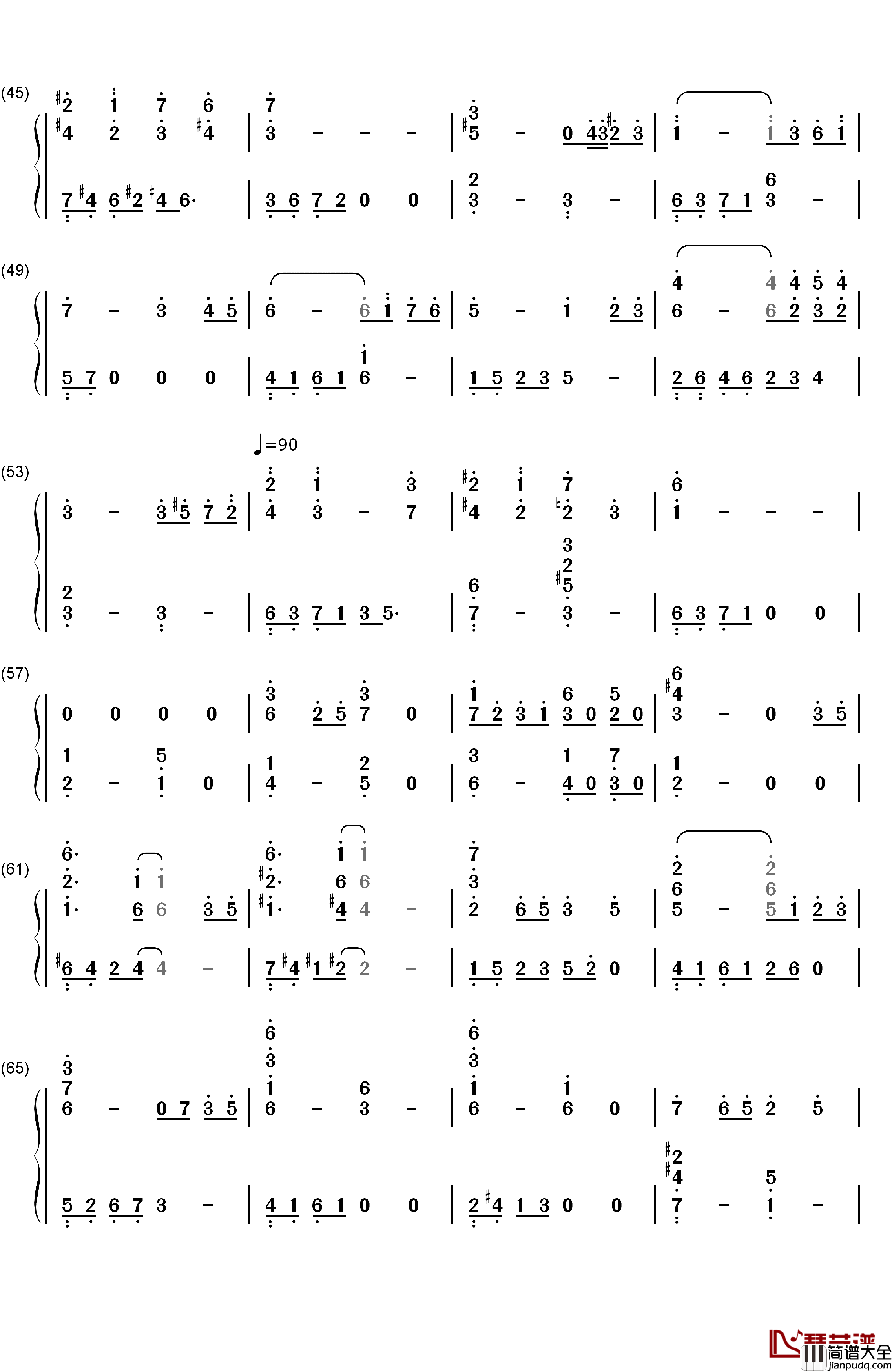 微光角落钢琴简谱_数字双手_林海