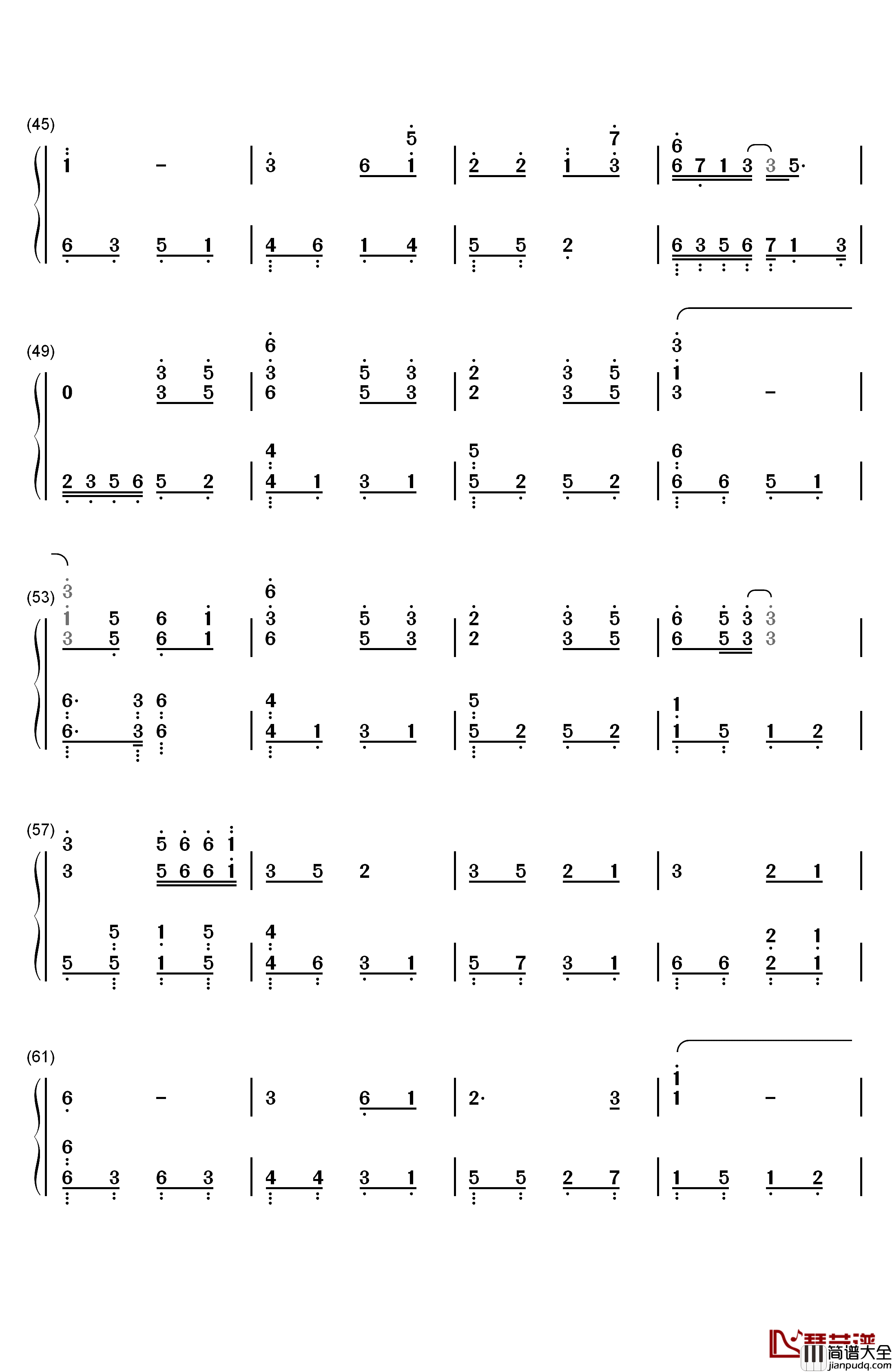 爱殇钢琴简谱_数字双手_董贞