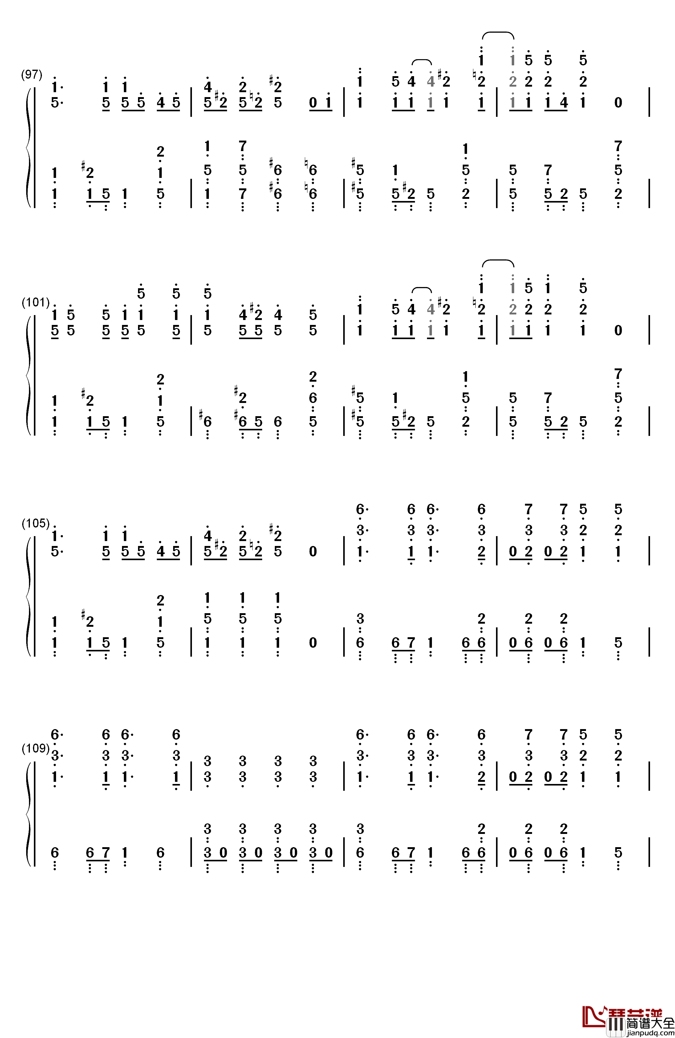 マトリョシカ钢琴简谱_数字双手_触手猴