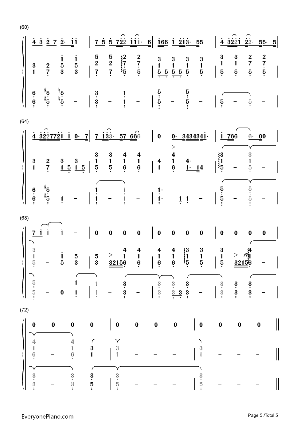 第一首情歌钢琴简谱_数字双手_汪苏泷