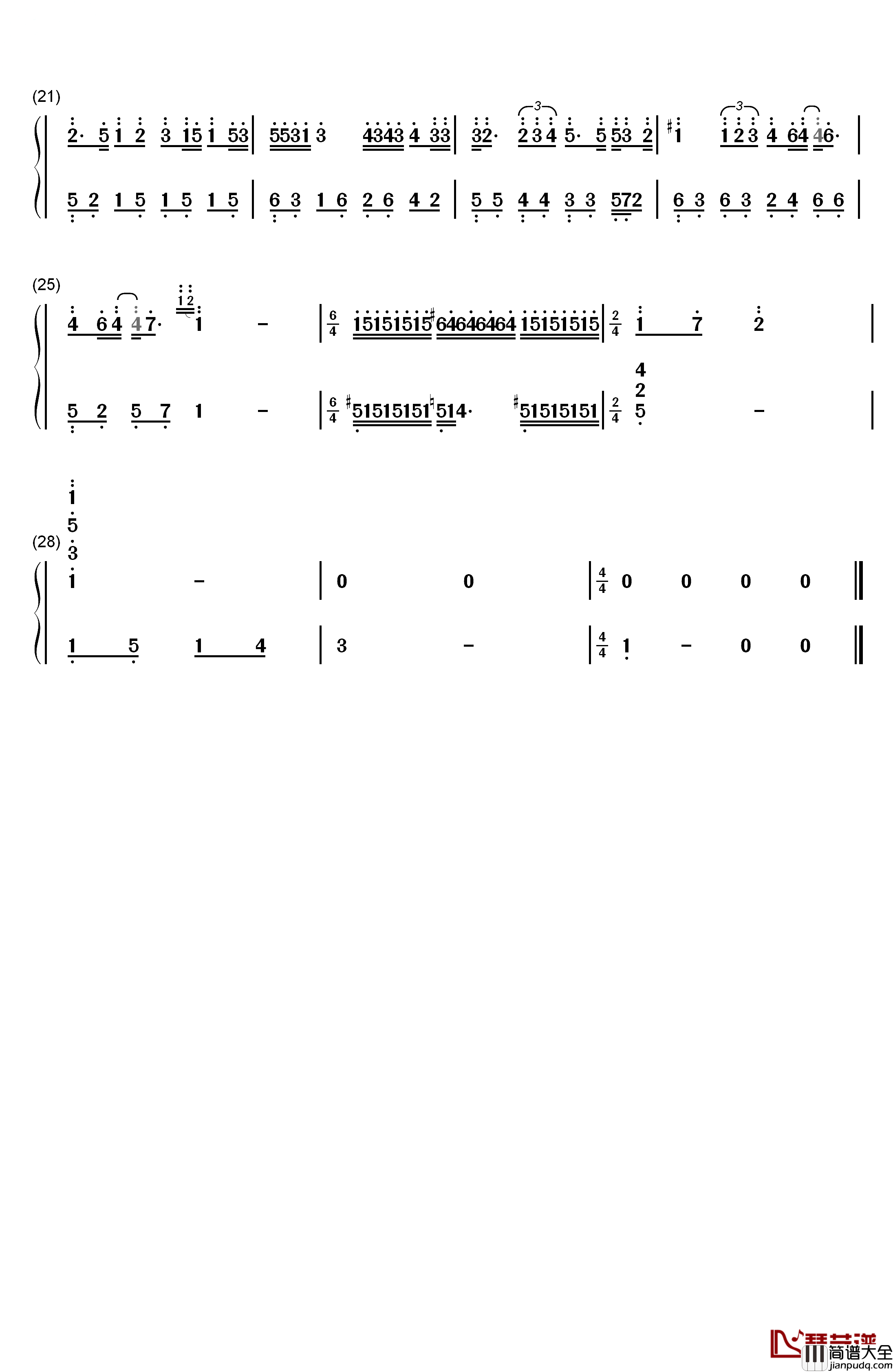 我在那一角患过伤风钢琴简谱_数字双手_冯曦妤