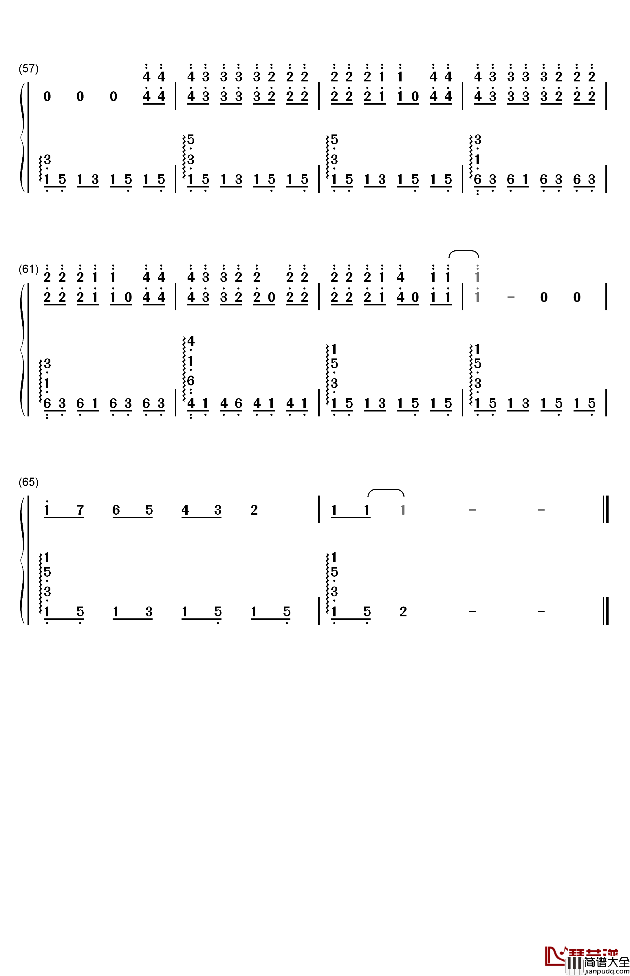 22钢琴简谱_数字双手_Sarah_McTernan