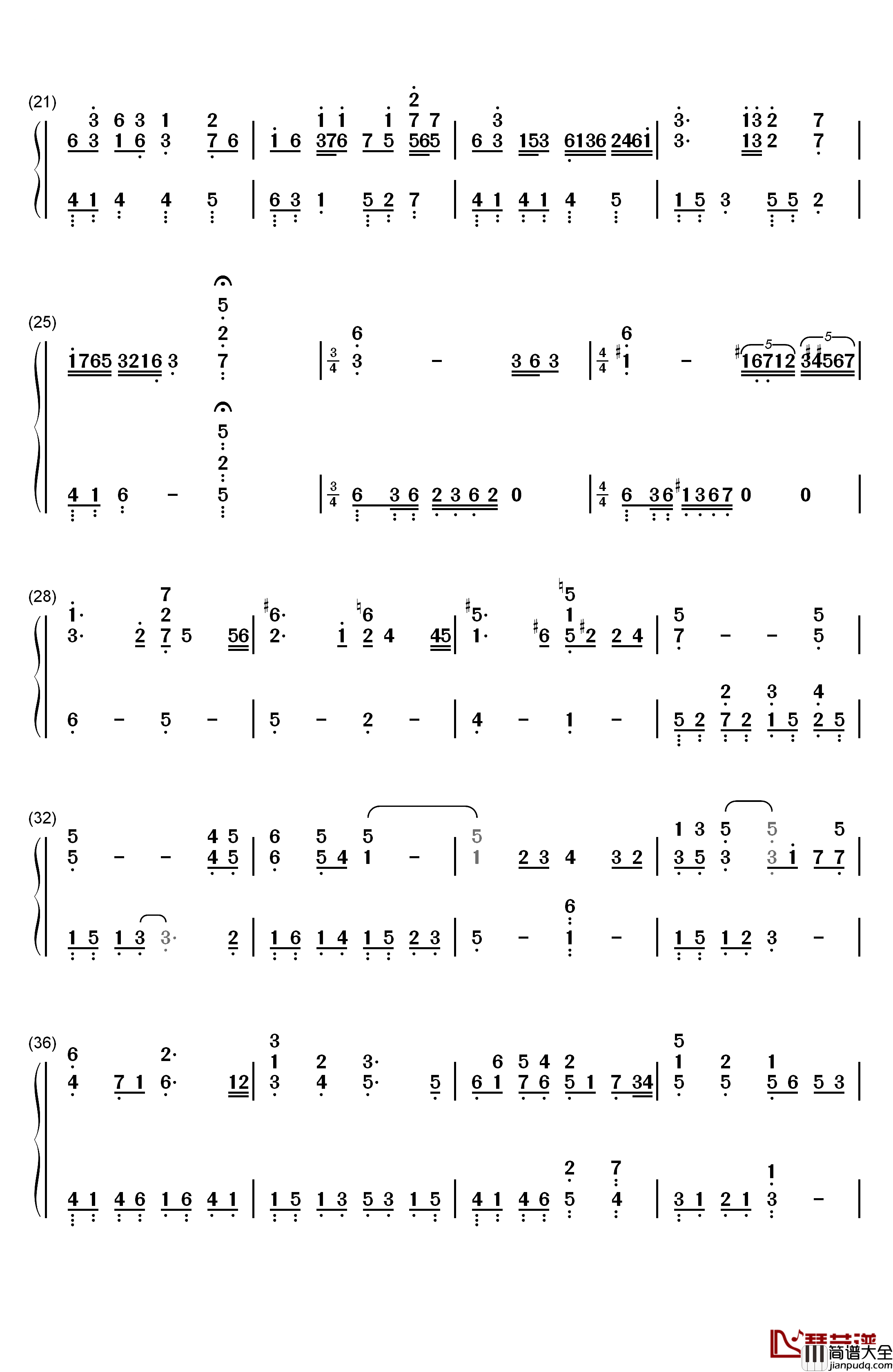 MEMORY钢琴简谱_数字双手_久石让