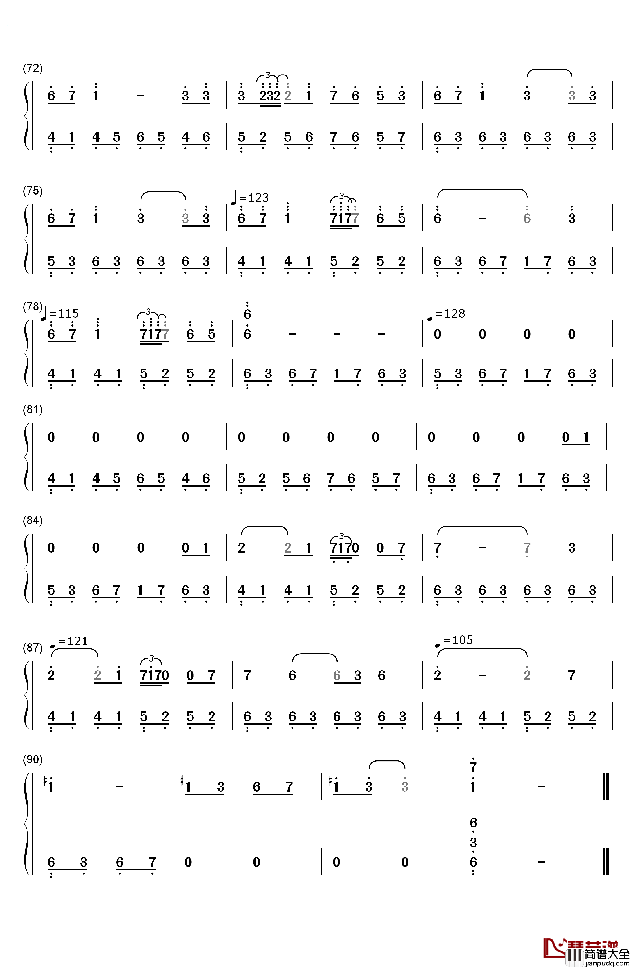 失去温暖钢琴简谱_数字双手_久石让__Joe_Hisaishi_宫崎骏