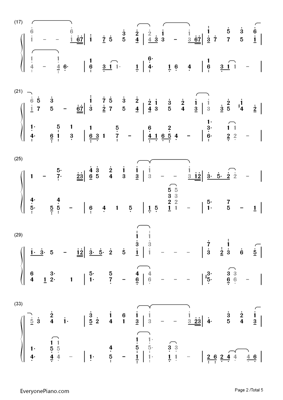 水之锦钢琴简谱_数字双手_Kevin_Kern