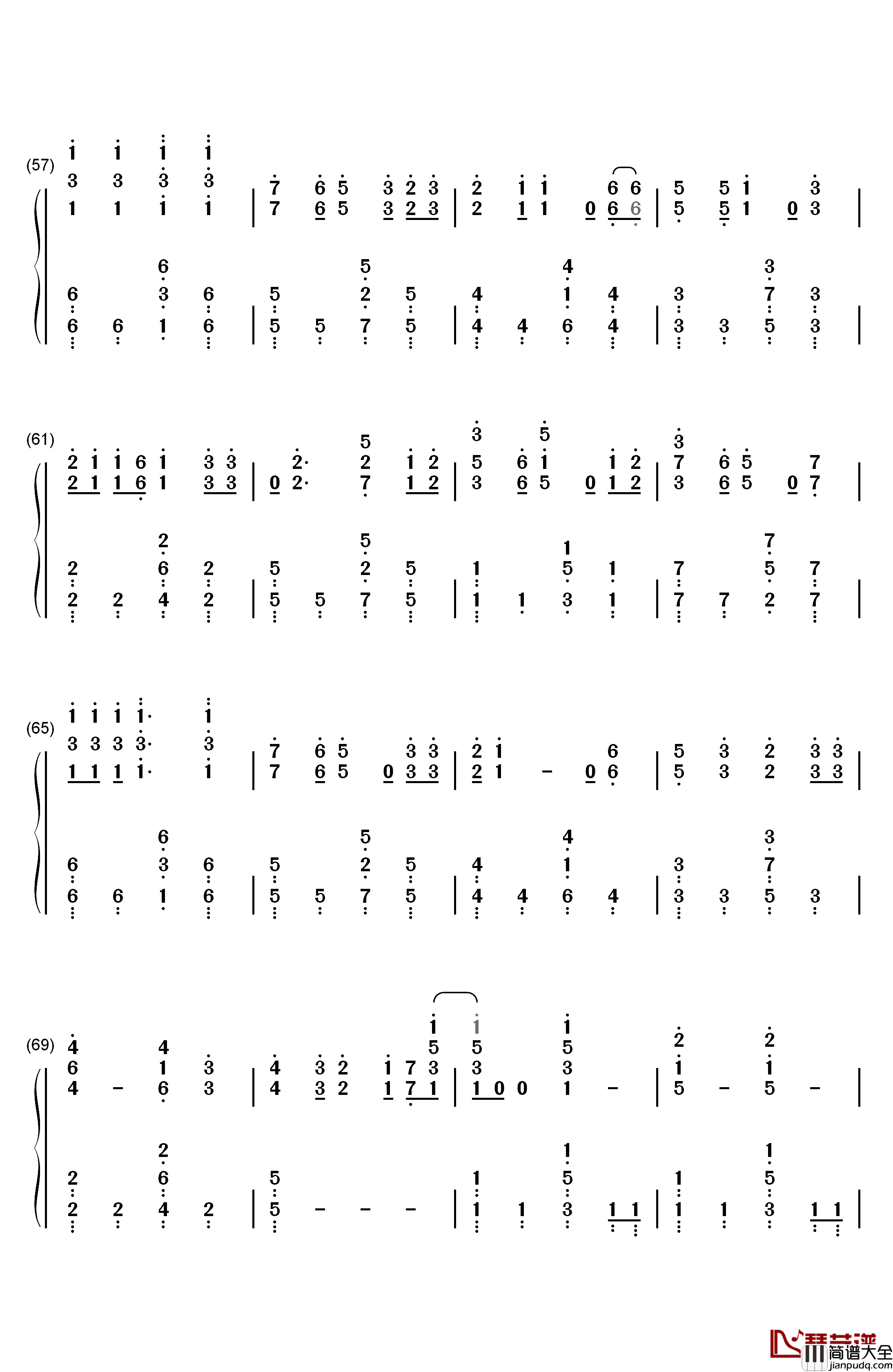 君だったら钢琴简谱_数字双手_HAPPY_BIRTHDAY