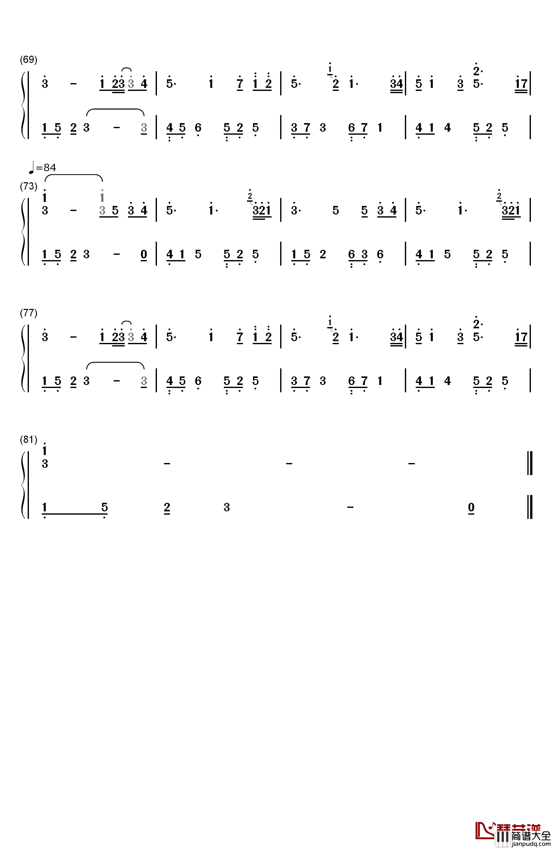 Autumn钢琴简谱_数字双手_July