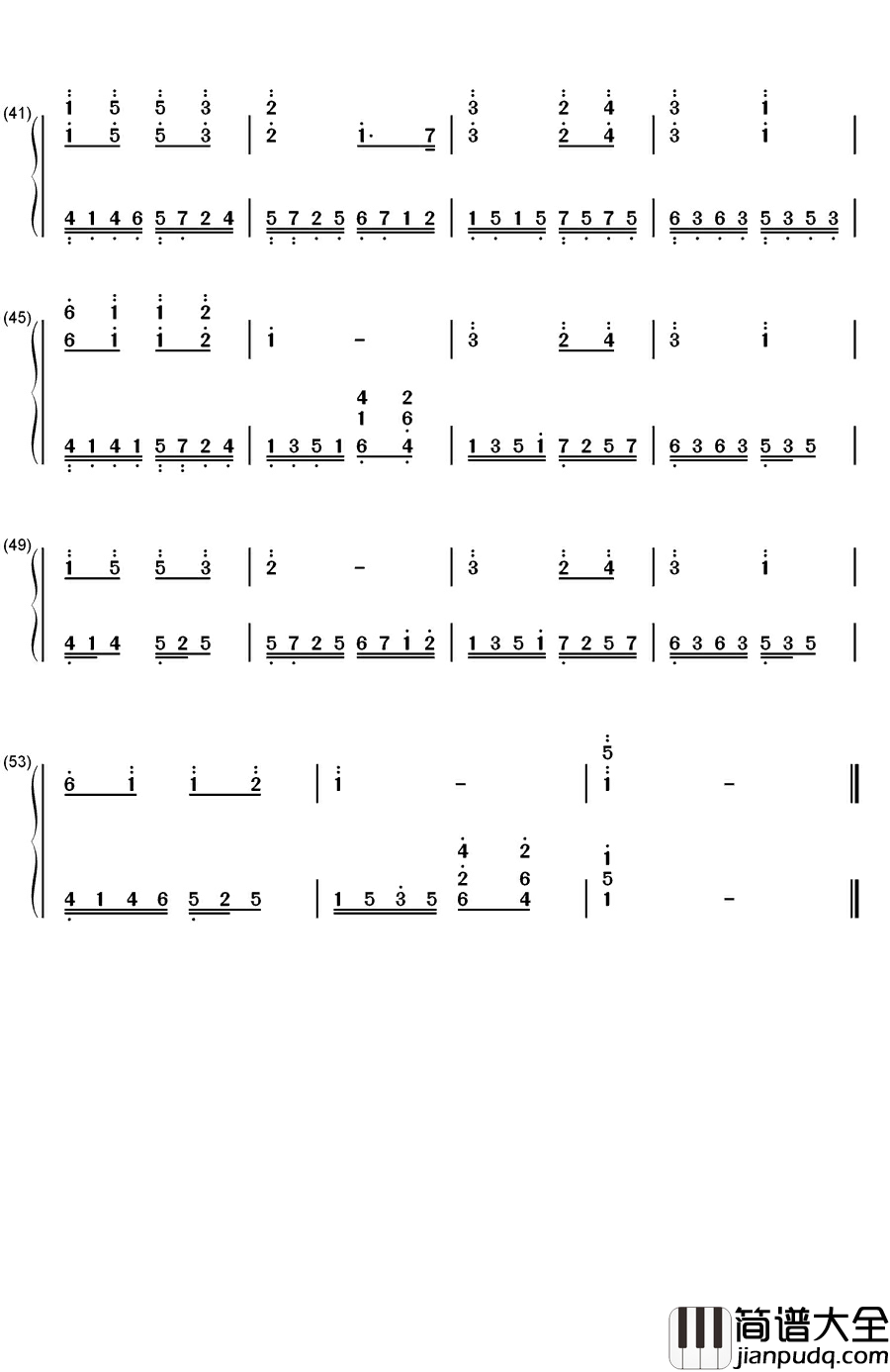 听妈妈的话钢琴简谱_数字双手_周杰伦