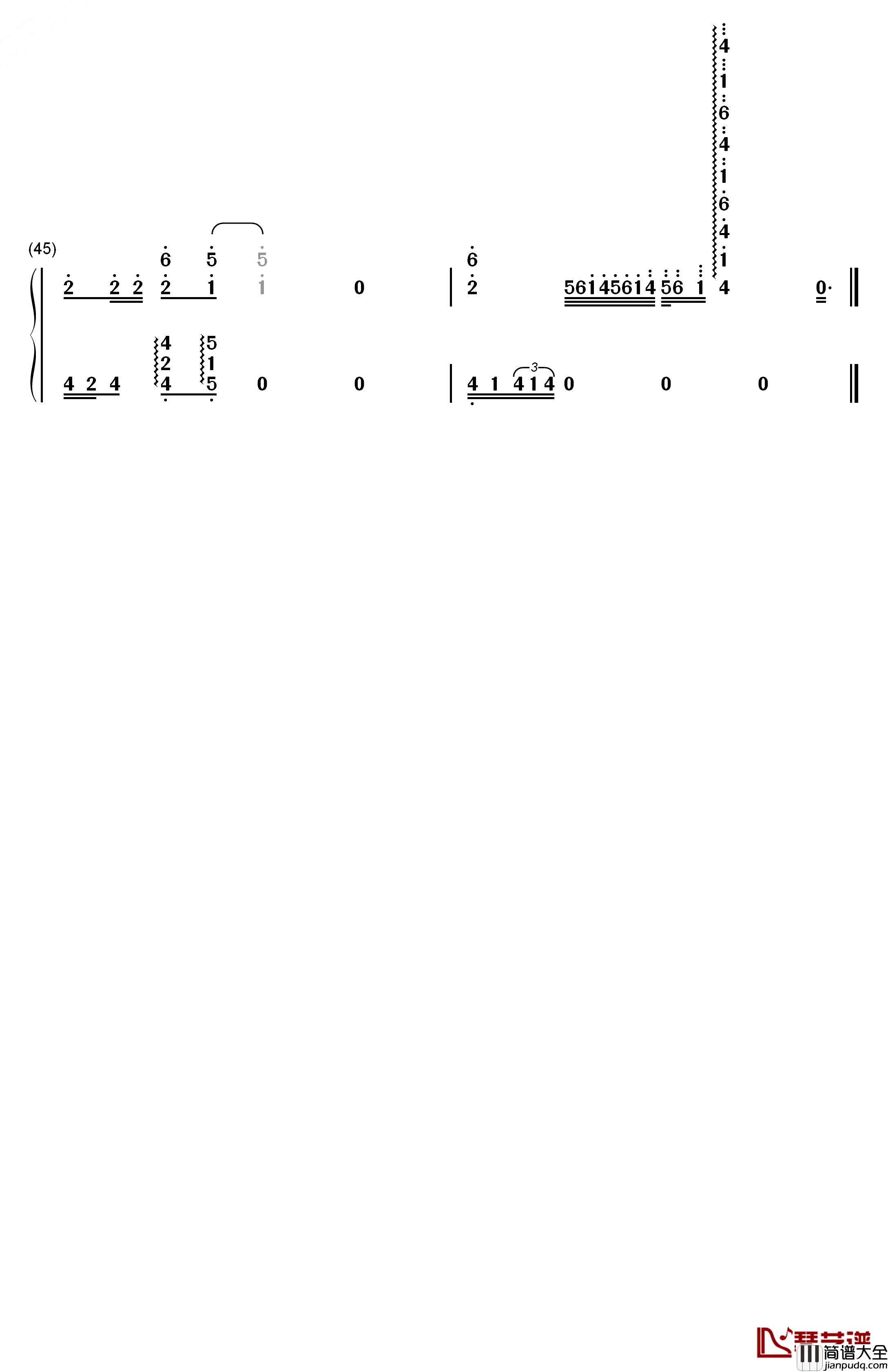 雾中列车钢琴简谱_数字双手_李健_王俊凯