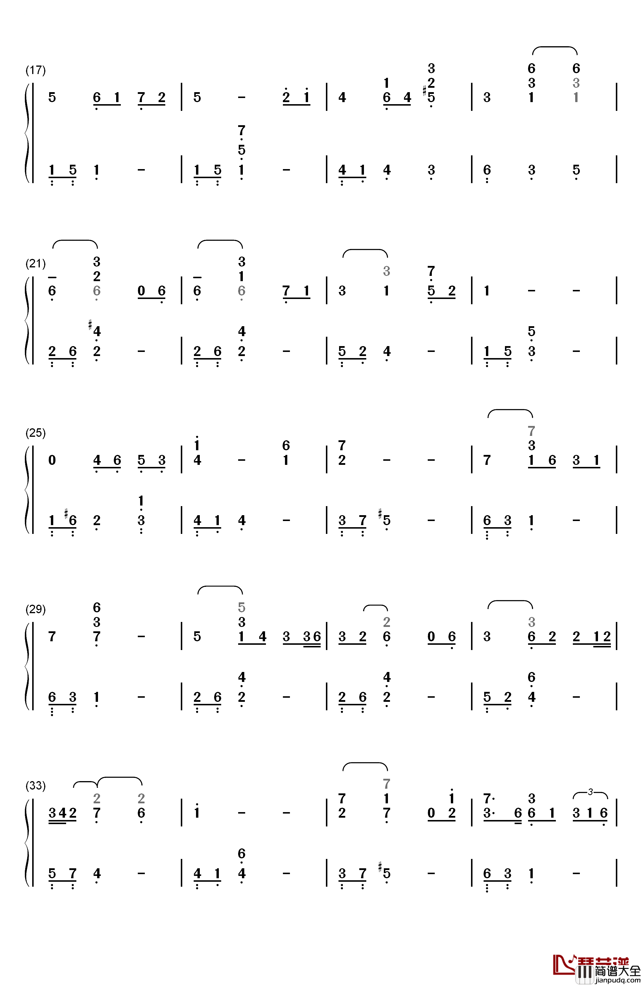 Amar_Pelos_Dois钢琴简谱_数字双手_Salvador_Sobral