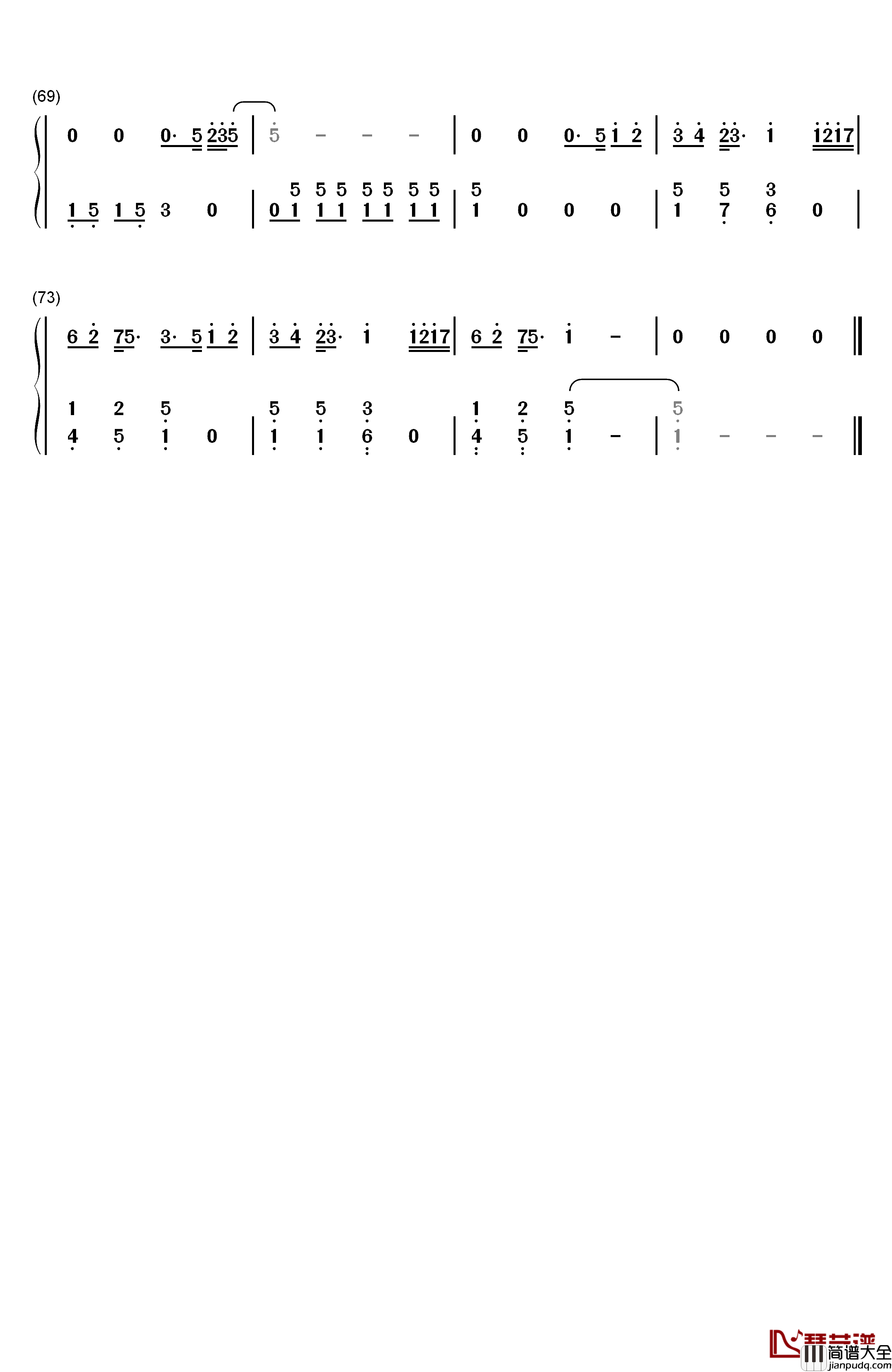 蜂鸟钢琴简谱_数字双手_吴青峰