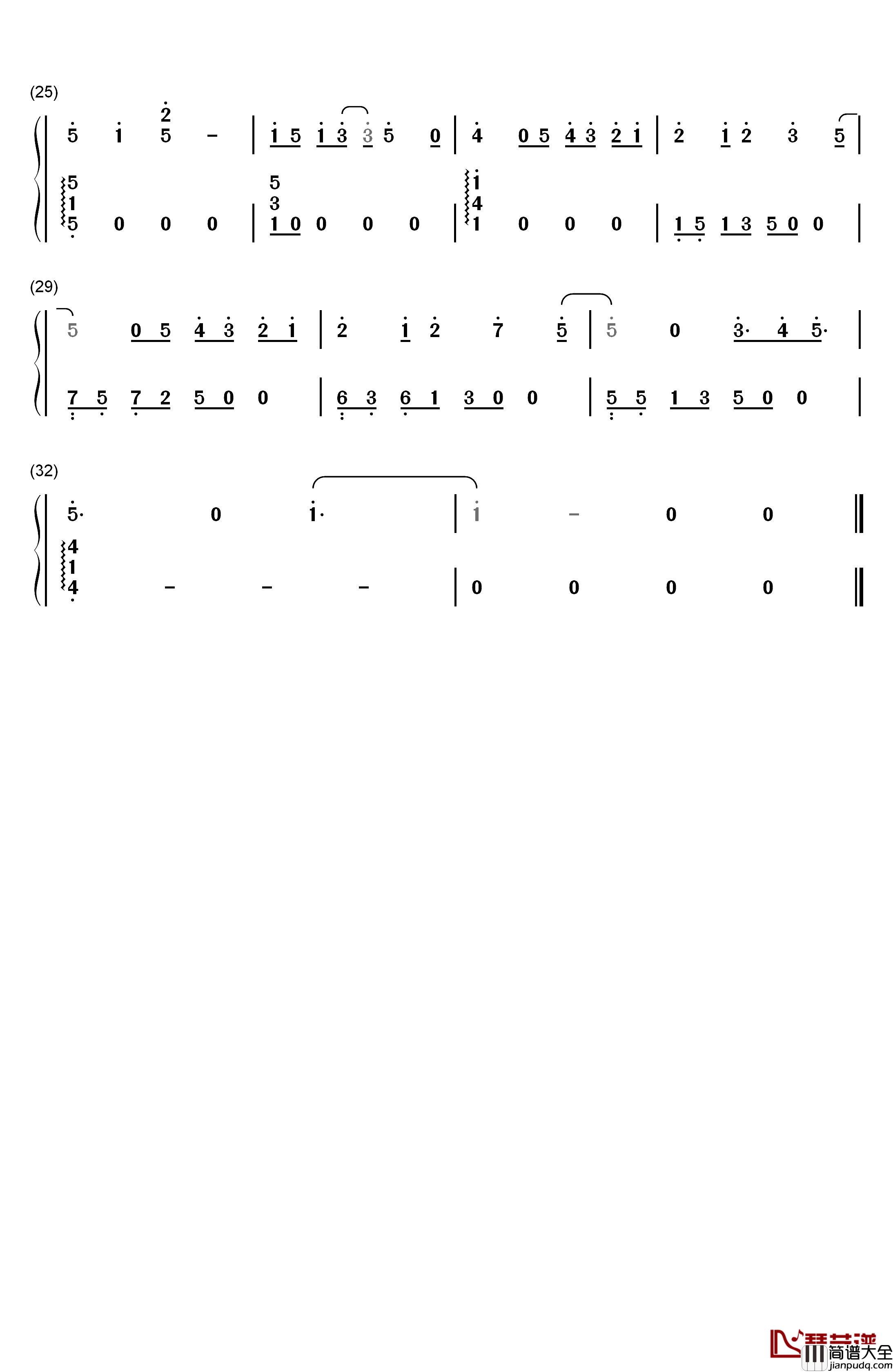 烟火钢琴简谱_数字双手_王宗贤