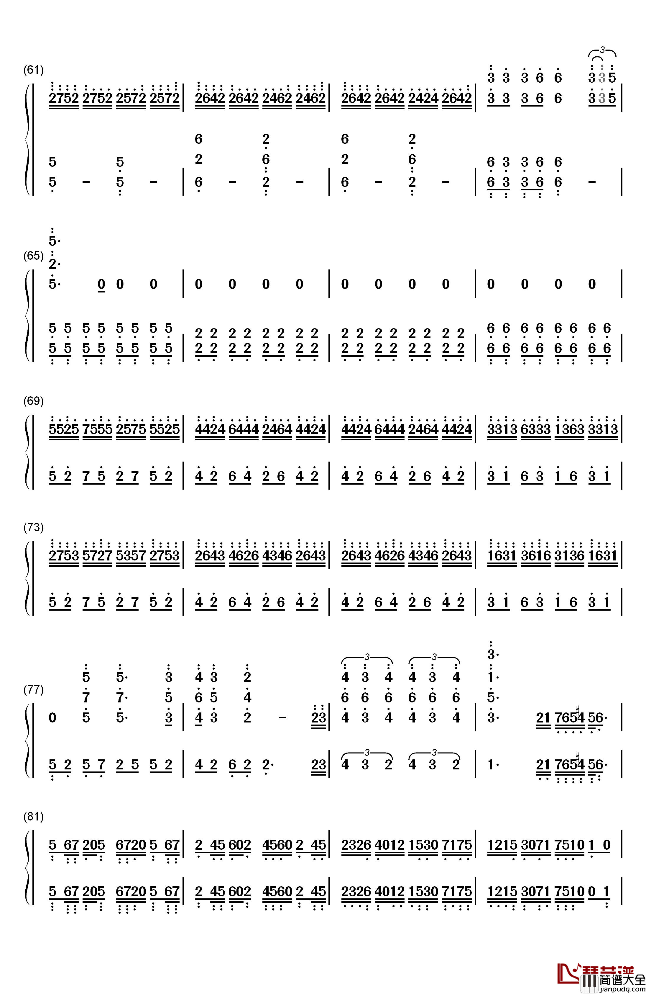 Clocks钢琴简谱_数字双手_马克西姆